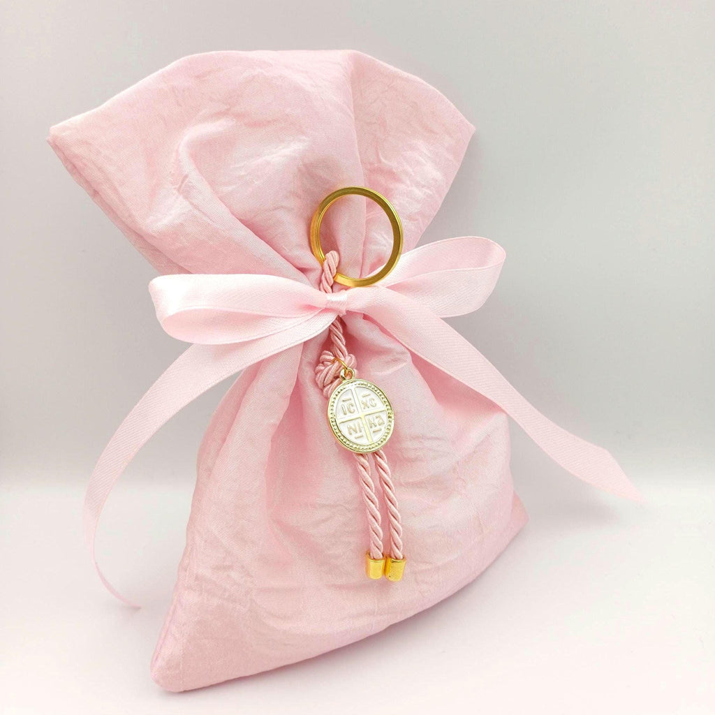 10 pcs, Greek Orthodox baptism boubounieres, Cross keychain Martyrika,Girl baptism, Koufeta, First communion baby shower Almond candy .