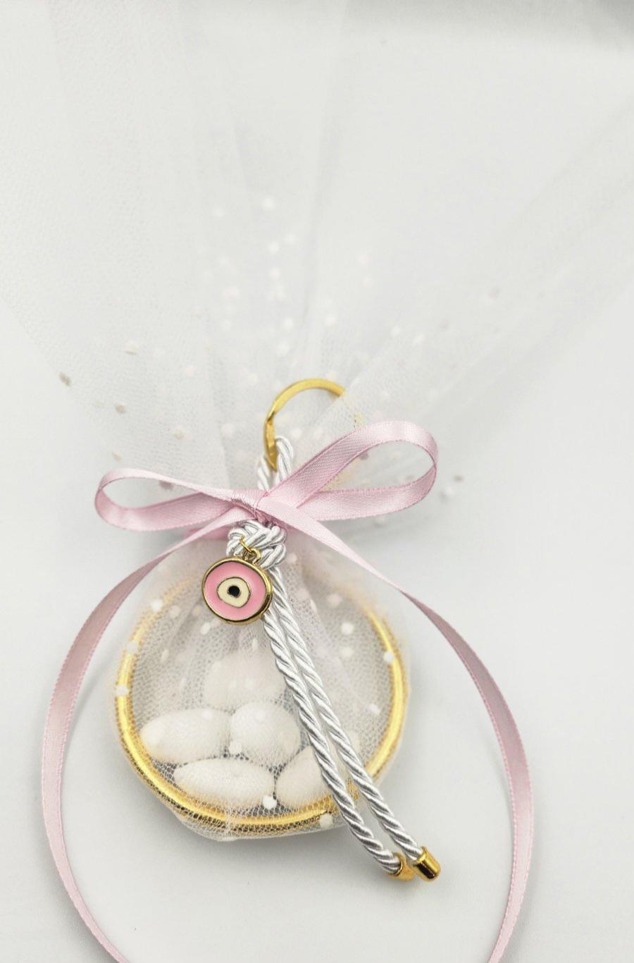 10 pcs, Greek baptism Mpomponiera, Evil eye keychain, Orthodox baptism girl favor, almond candy. Koufeta, Martyrika,jordan almond,mi bautizo