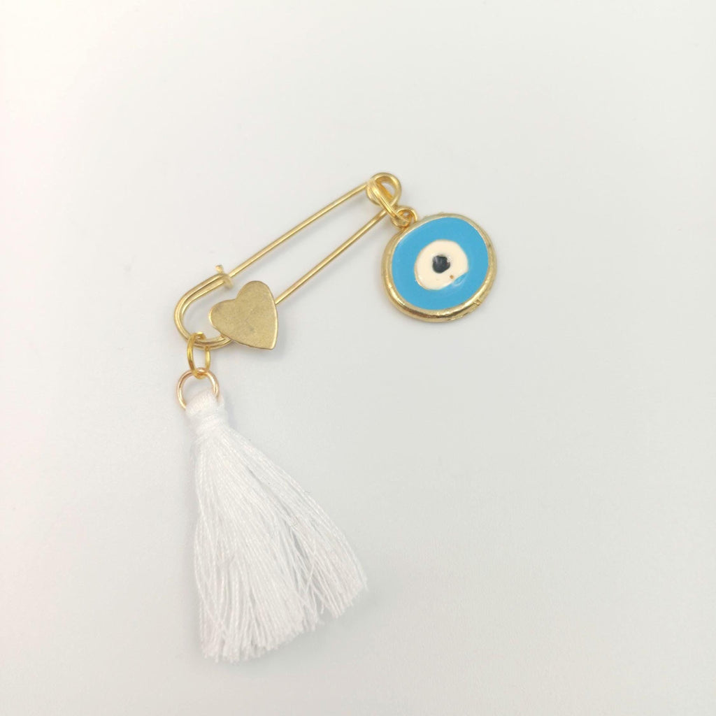 10 pcs, Greek Baptism  evil eye Martyrika safe pins, Boy baptism, Witness favors pins, Baby shower , First Communion favors, Greek mati.