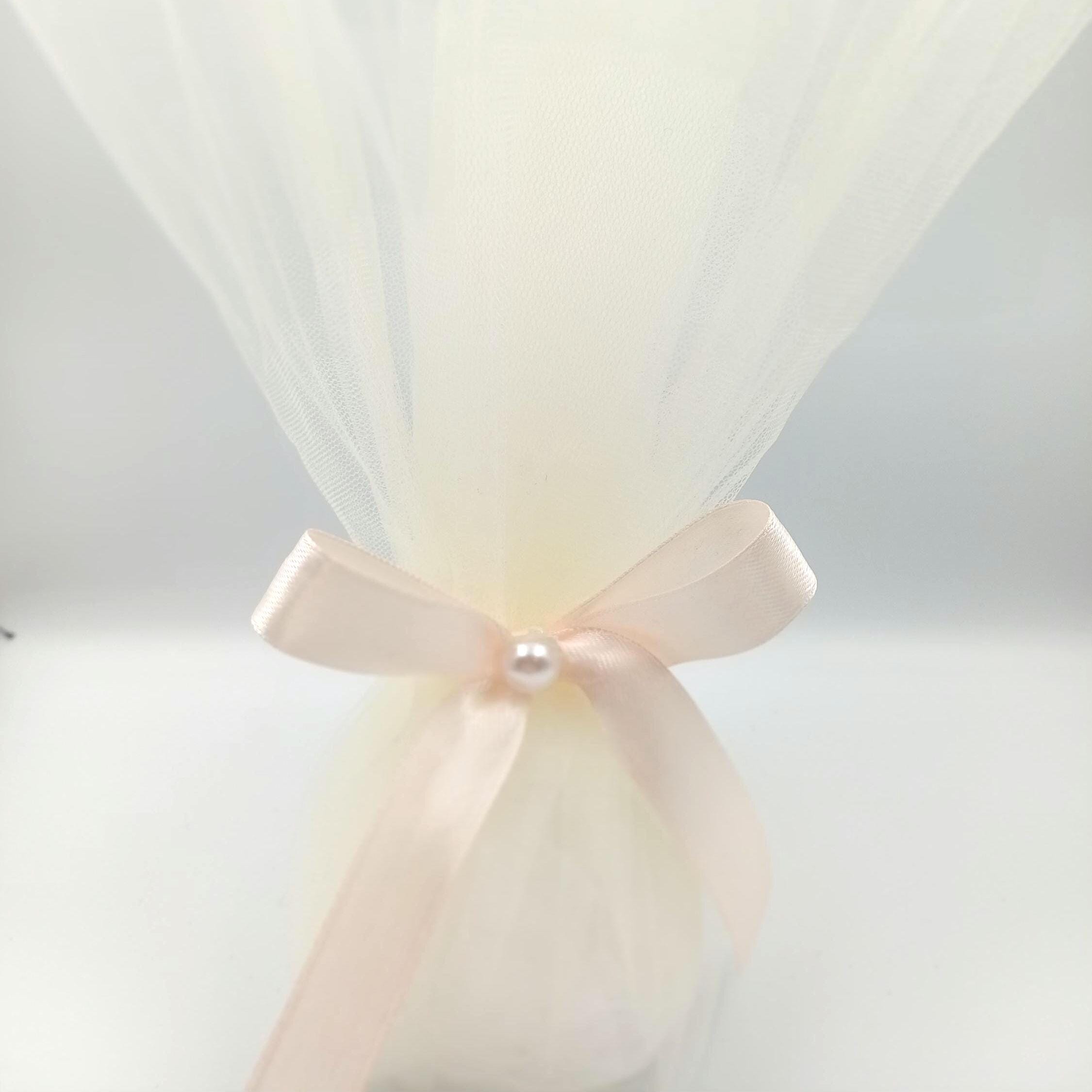 10 pcs, Greek Bombonieres, Orthodox wedding, Greek traditional tulle favor, Christening wedding favors with pearl, koufeta jordan almond.