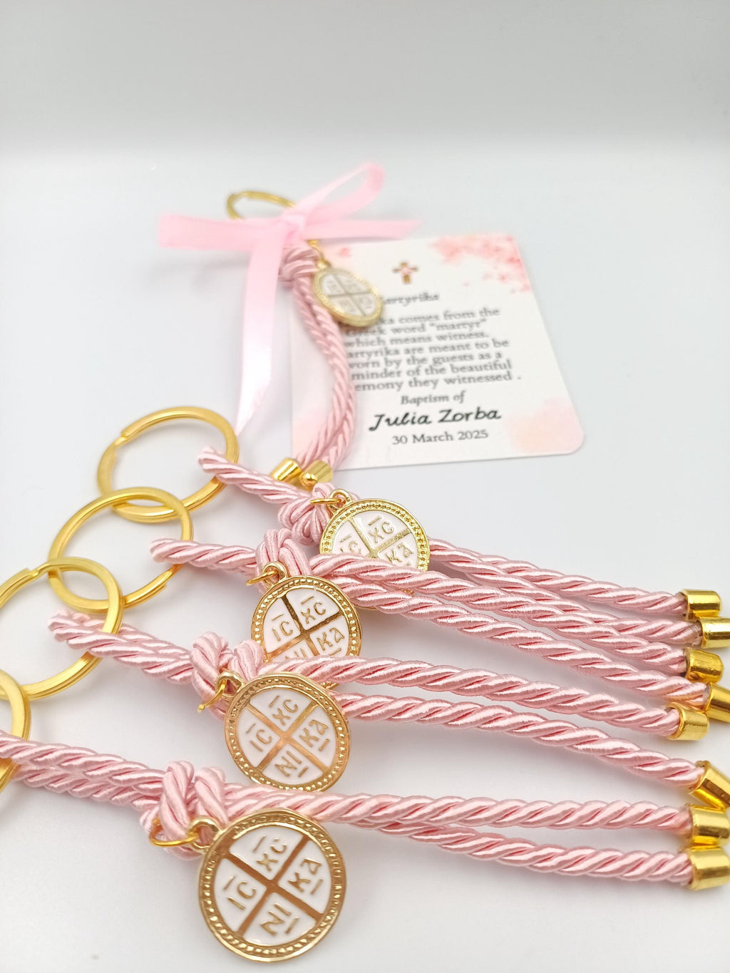 10 pcs, Martyrika Cross favors ICXCNIKA, Greek Baptism favors,key chain  martirika, Personalized Orthodox witness gift ,first communion.