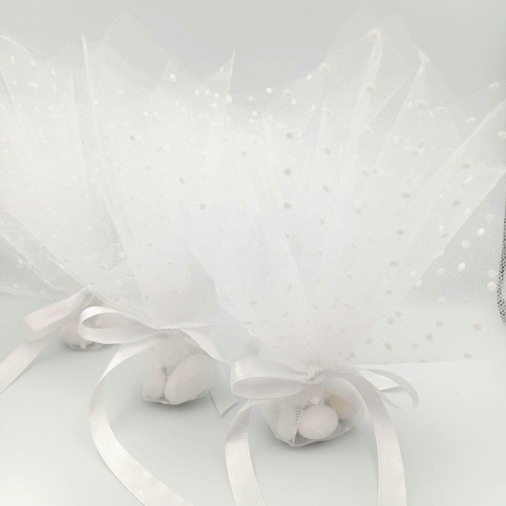 20 pcs Wedding party favors engagement  favors, tulle koufeta bags boubounieres, Christening Greek baptism koufeta jordan almond for guests.