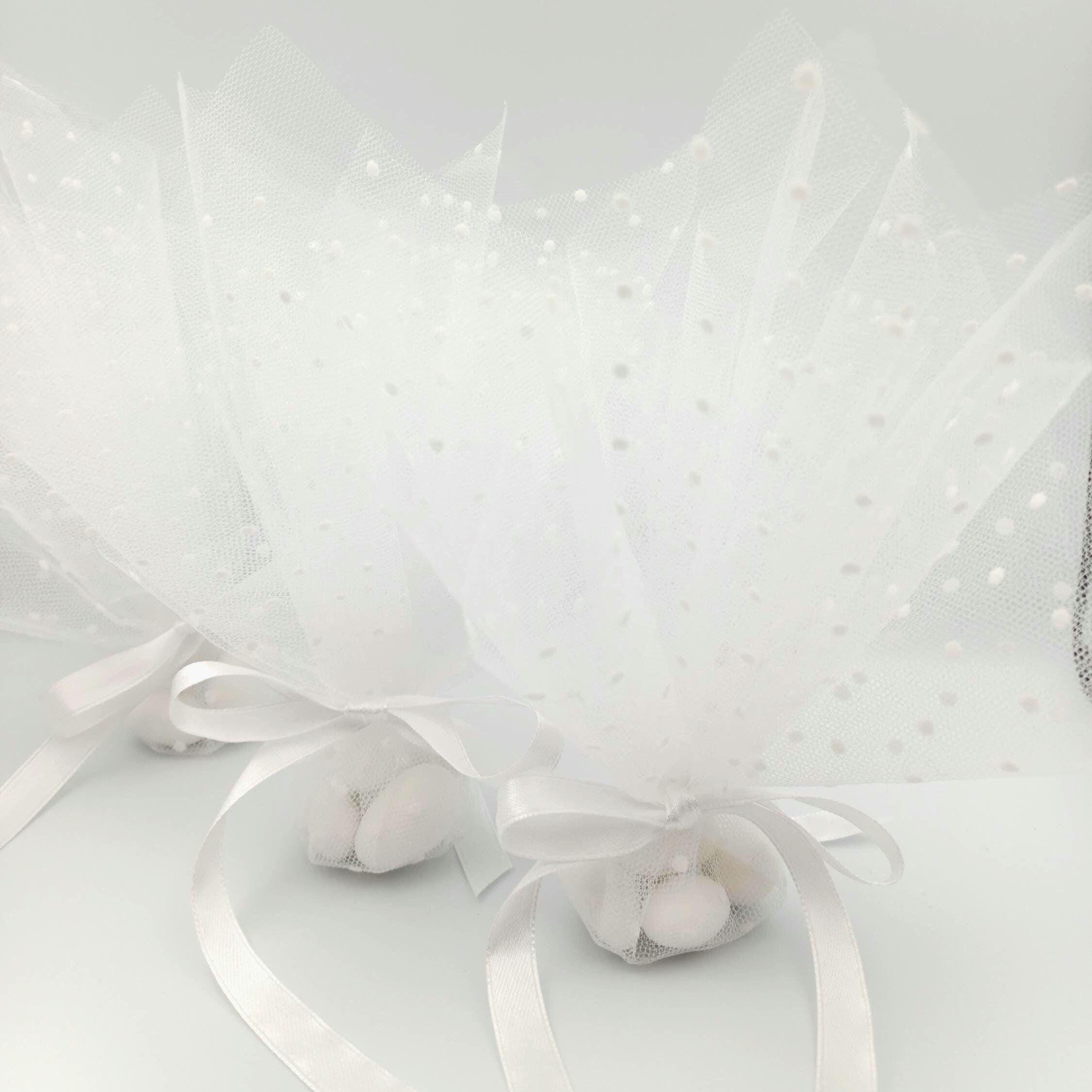 20 pcs Wedding party favors engagement  favors, tulle koufeta bags boubounieres, Christening Greek baptism koufeta jordan almond for guests.