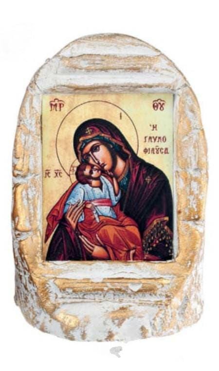 20 pcs, Greek Orthodox  baptism wedding boboniera, Tulle Mpomponiera, Christening ceramic icon favor  Panagia Boubouniera, Koufeta