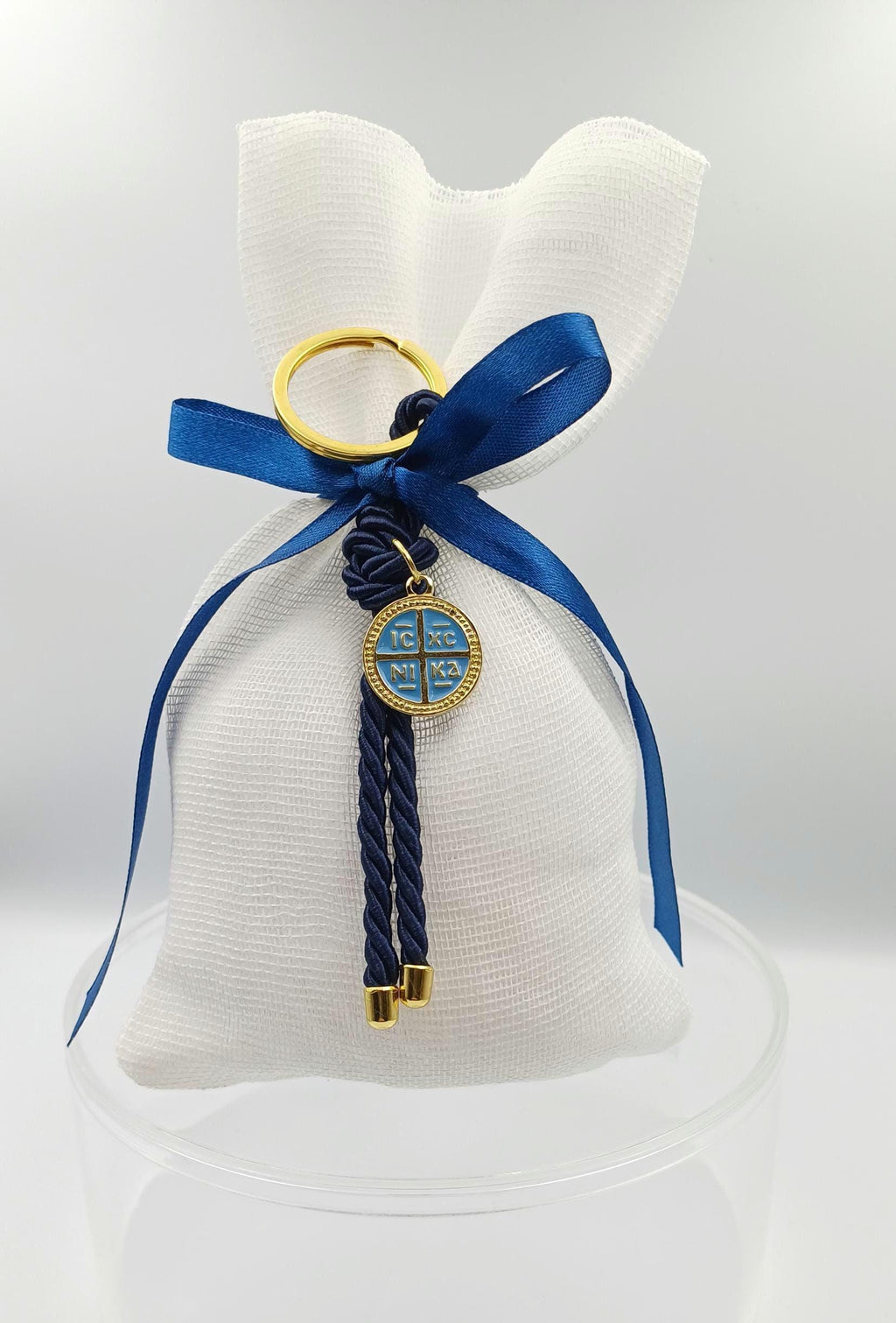 10 pcs, Greek baptism bombonieres, Keychain favors, Boy baptism favors, Koufeta almond candy, Bombonieres, martyrika, christening favors