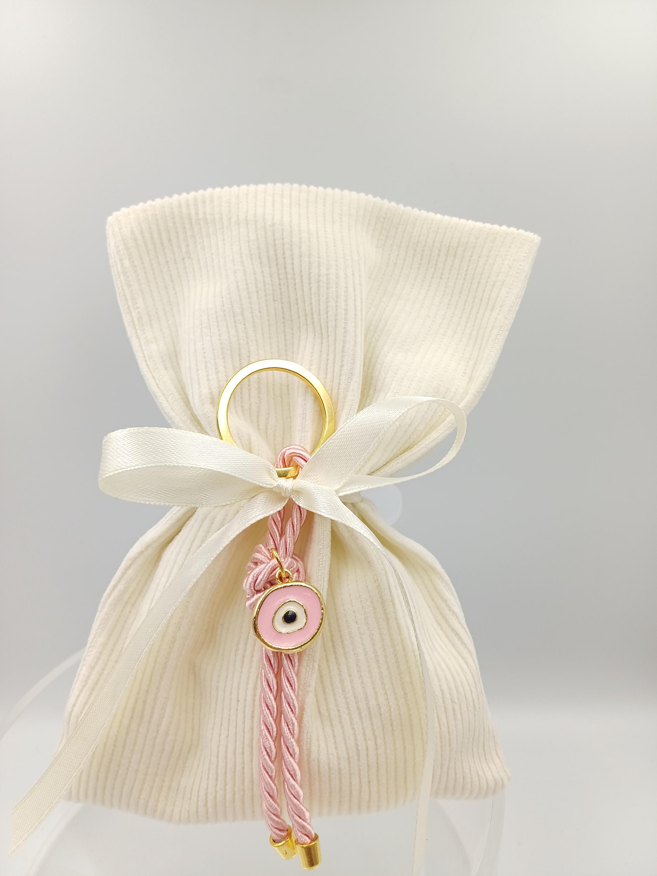 10 pcs, Greek baptism bomboniera-Evil eye  Keychain-Baptism Favors - Jordan Almonds - Greek Traditions - Baby Shower Gifts-Unique Favor Bags