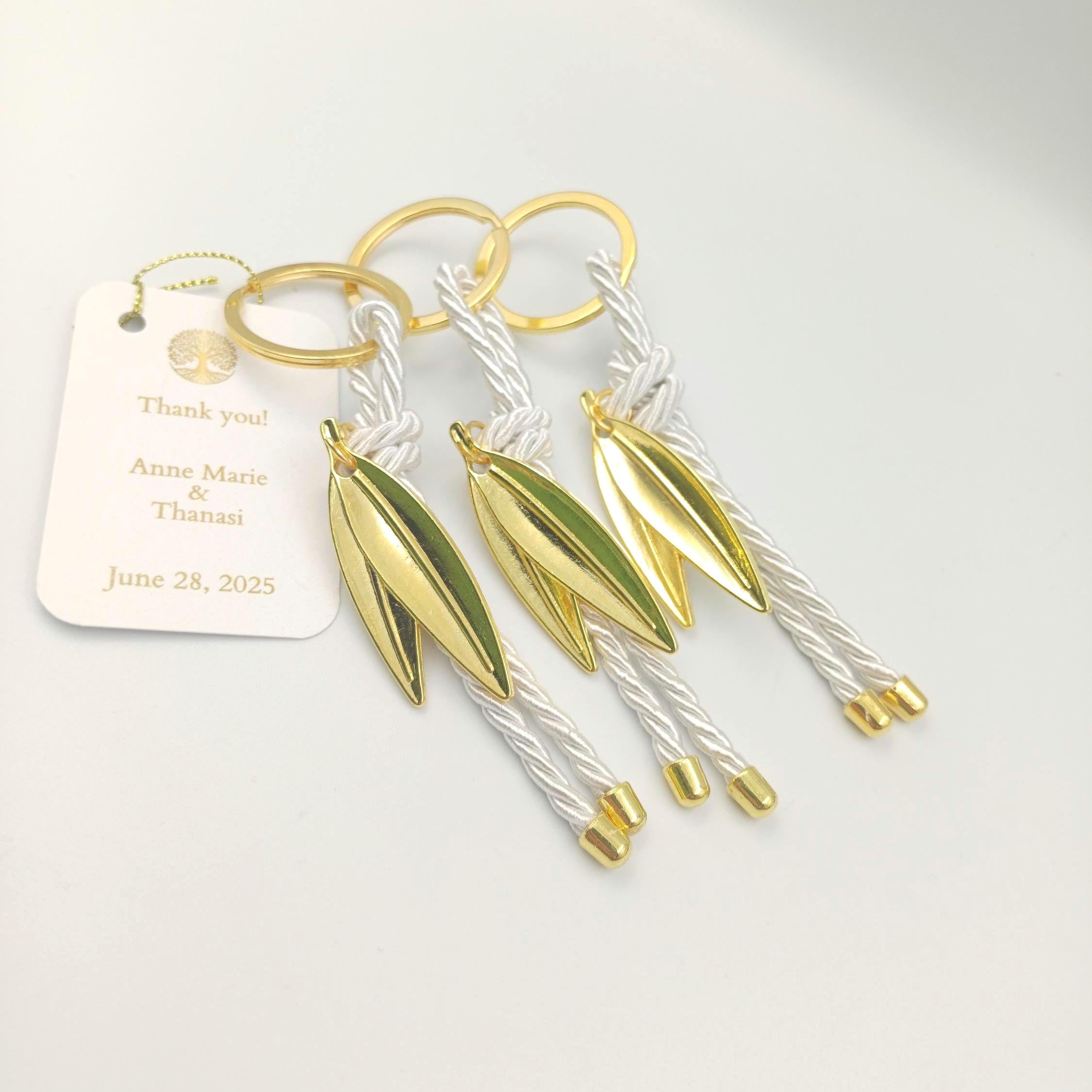 10 pcs, Personalized Baptism favors Martirika Keychain favors with olive branch , Greek Wedding Favors, gift for guests, Communion favors.