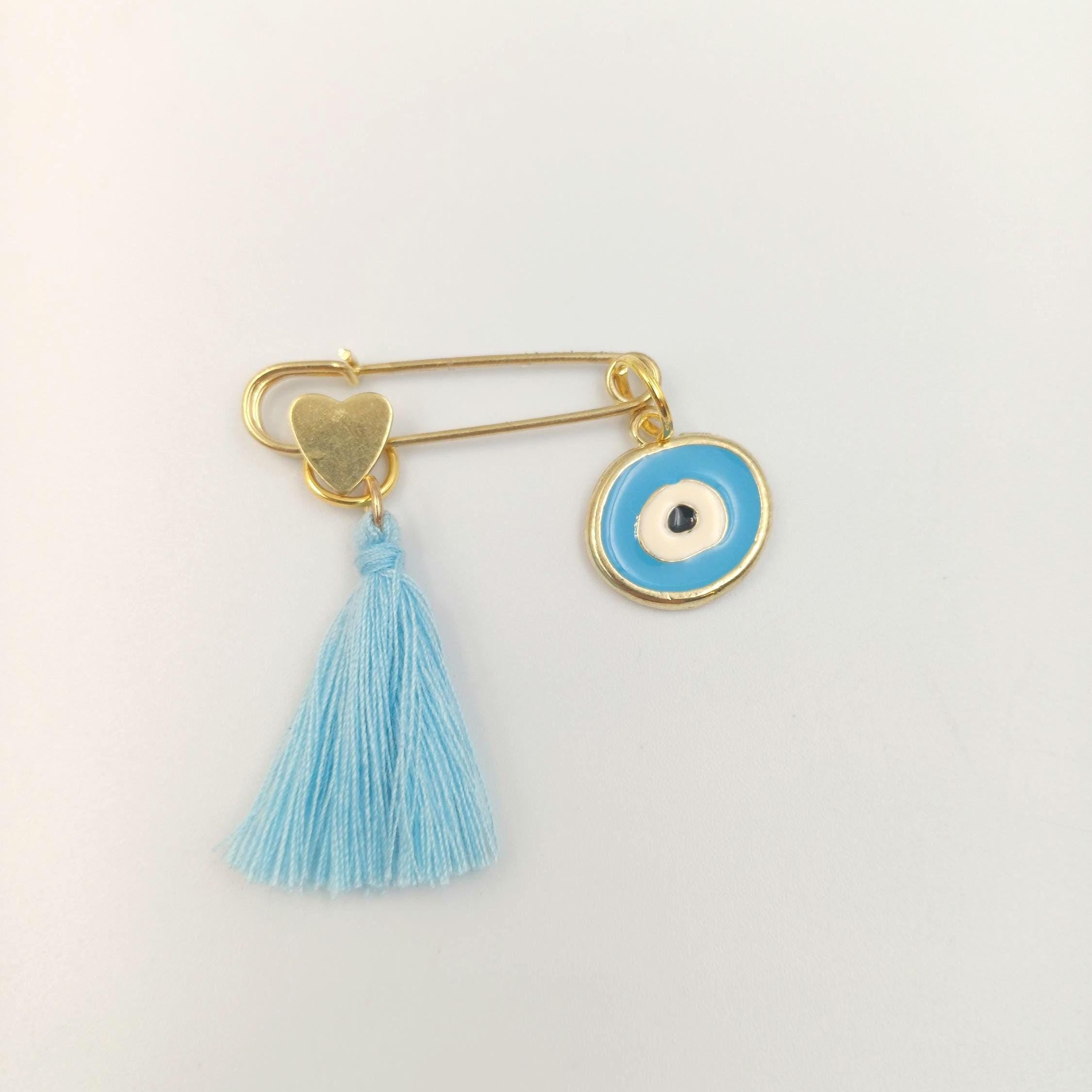 10 pcs, Greek Baptism  evil eye Martyrika safe pins, Boy baptism, Witness favors pins, Baby shower , First Communion favors, Greek mati.