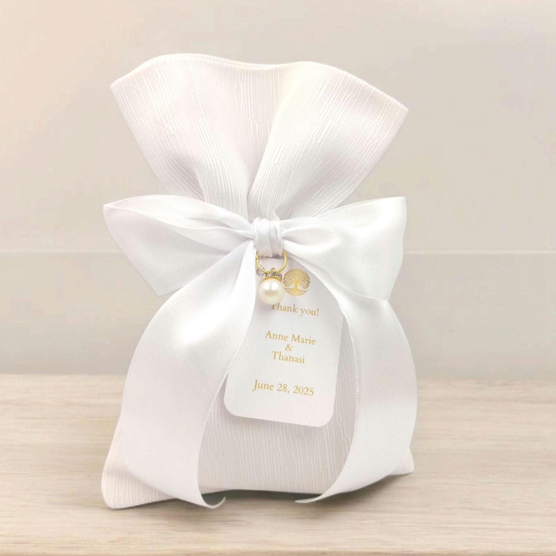 Luxury White Pearl Wedding Favor, White pearl favors, Greek wedding, Orthodox wedding, Koufeta bag,,bridal shower Bomboniere, Koufeta,10pcs