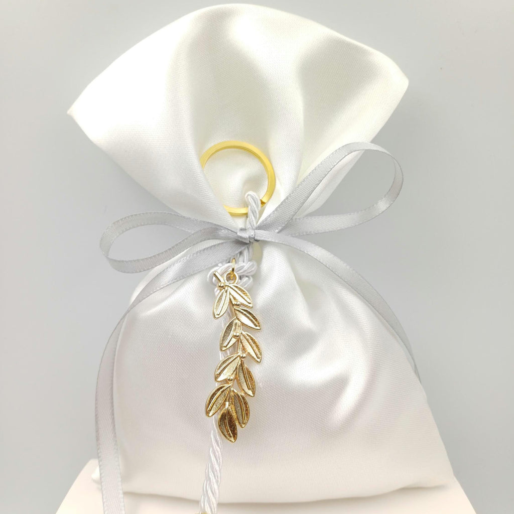 10 pcs,Luxury Wedding favors olive branch keychain gifts,Greek bombonieres, Orthodox favors,bridal shower, Almond candy bags gifts,koufeta