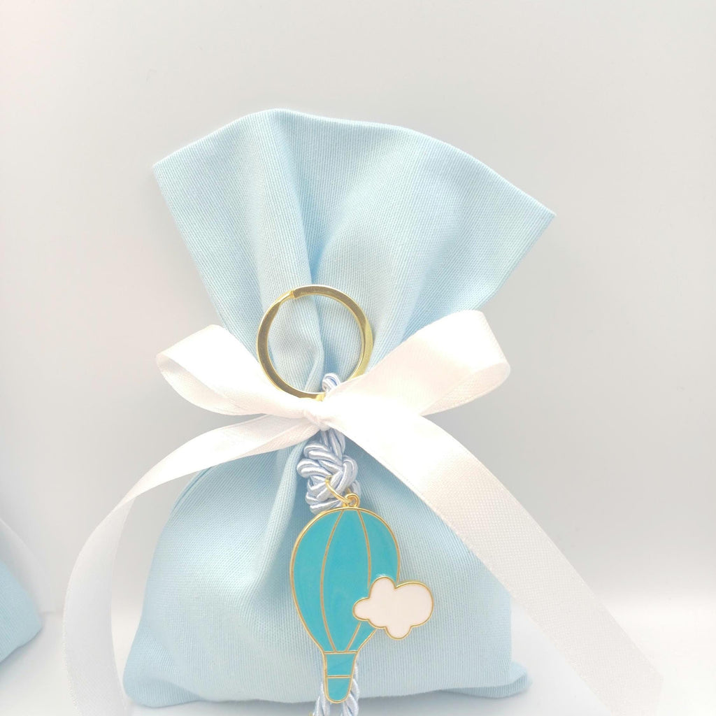 Boy baptism favor Greek baptism boubounieres baby blue Almond candy bags baby shower favor first communion party gift hot air balloon 10 pcs