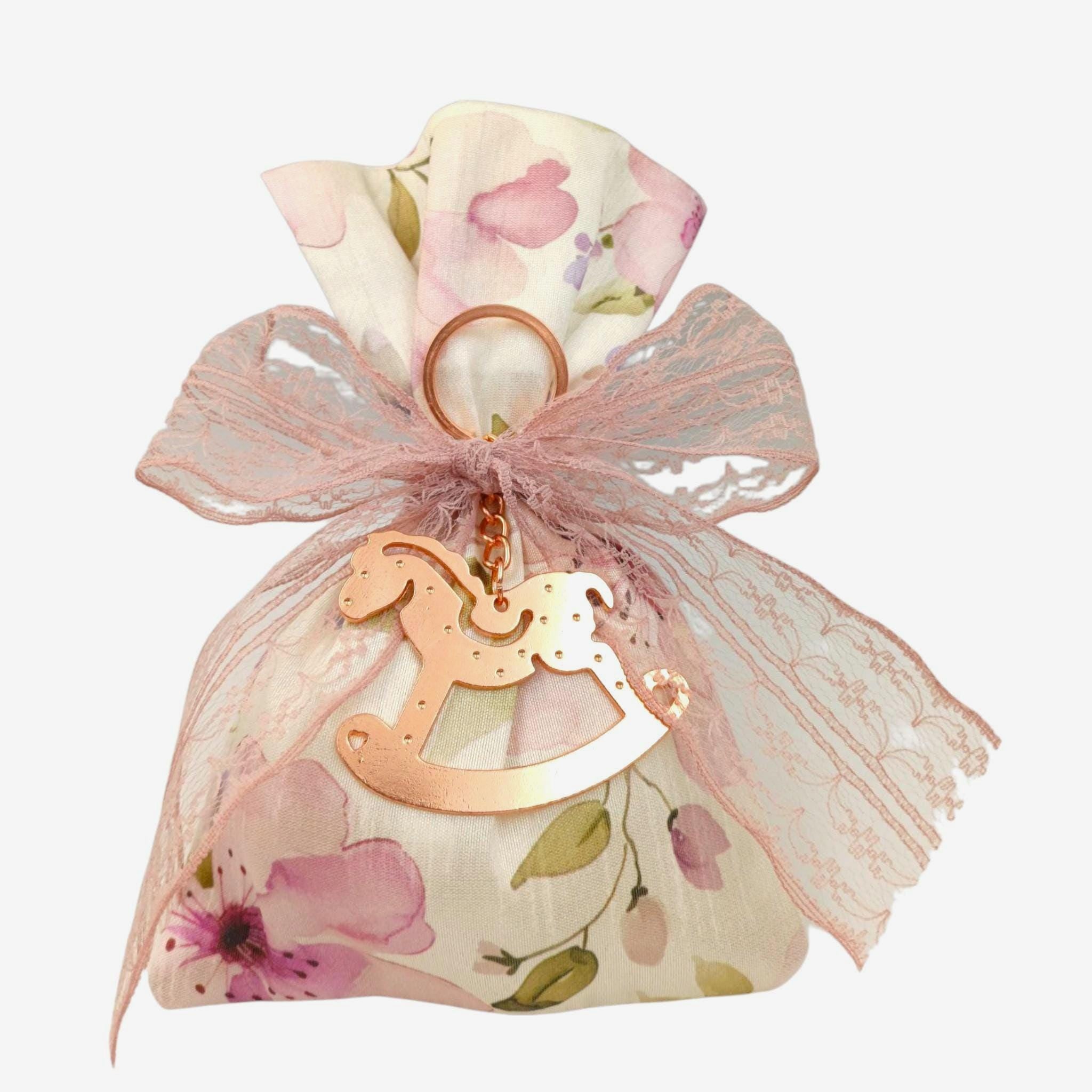 Floral Baptism favors  Greek Orthodox baptism boubounieres ,Communion gifts sugared Almond candy satin pouches , koufeta bags ,10 pcs.
