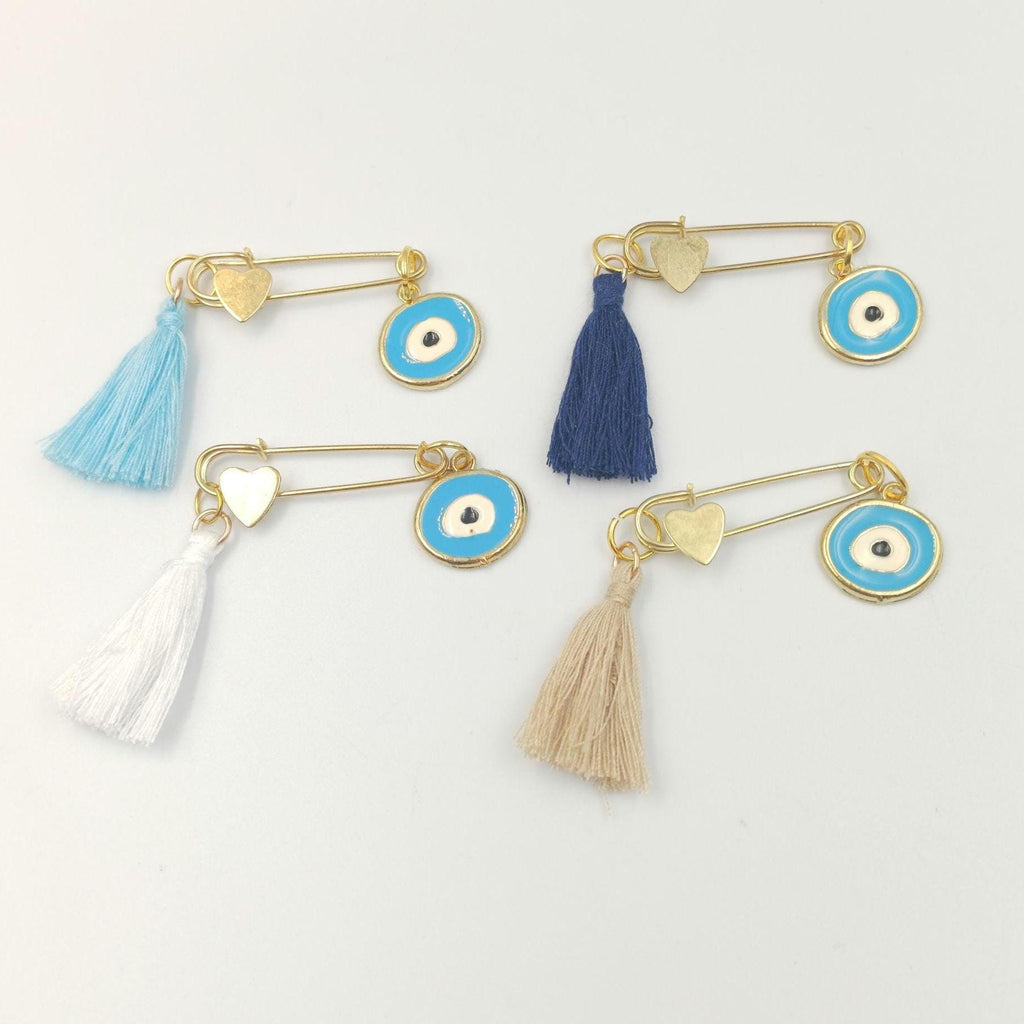 10 pcs, Greek Baptism  evil eye Martyrika safe pins, Boy baptism, Witness favors pins, Baby shower , First Communion favors, Greek mati.