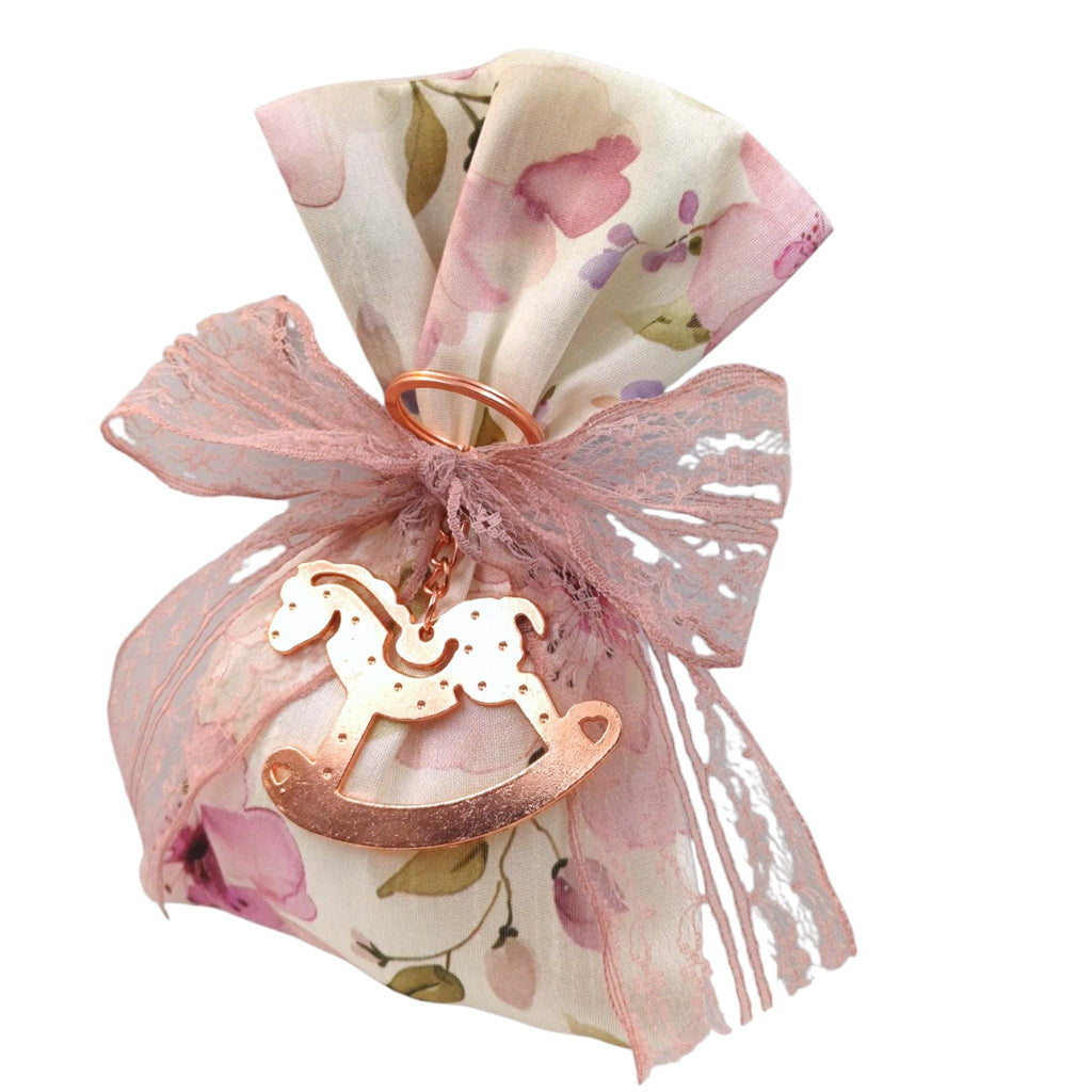 Floral Baptism favors  Greek Orthodox baptism boubounieres ,Communion gifts sugared Almond candy satin pouches , koufeta bags ,10 pcs.