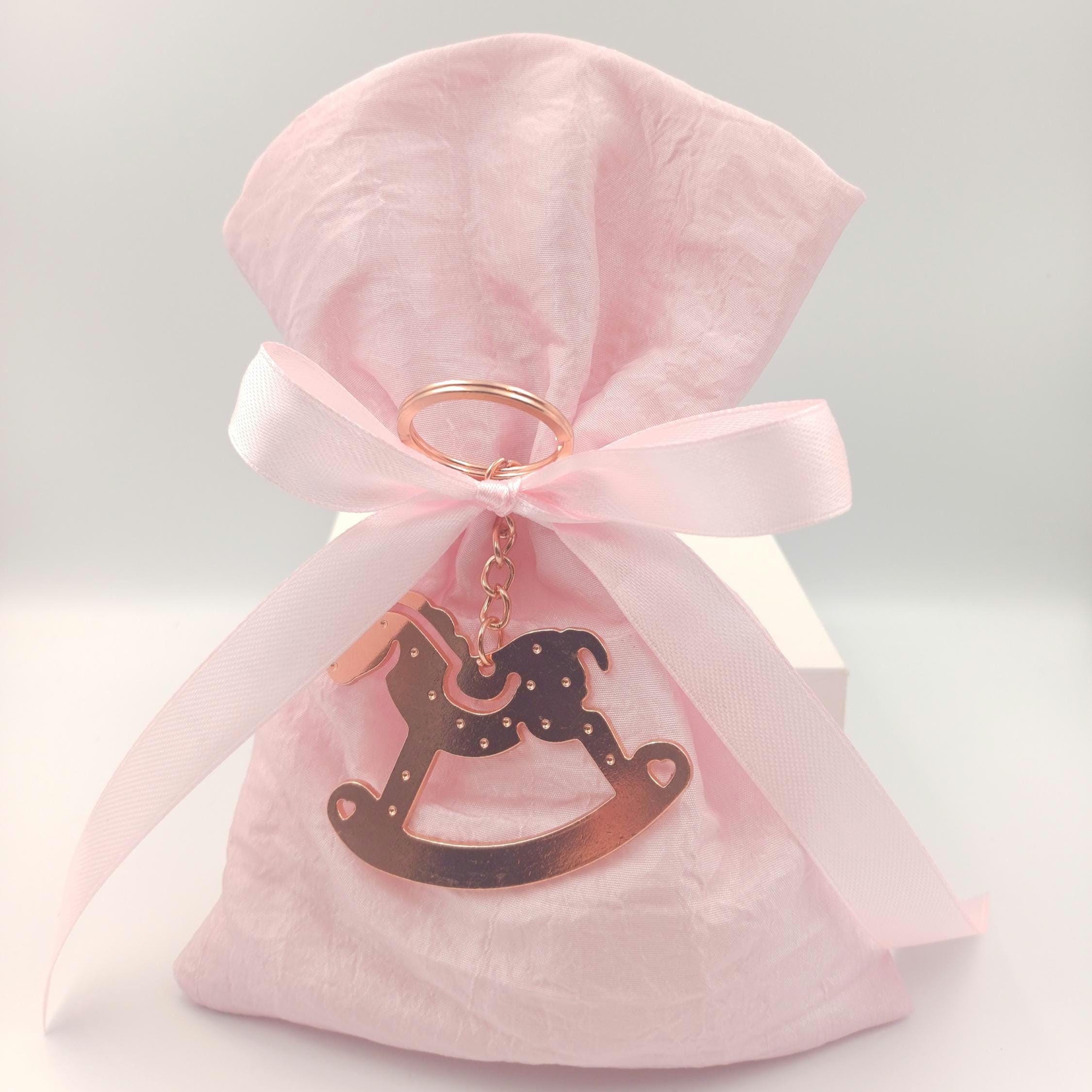 10 pcs,Pink Baptism favors Greek Orthodox baptism boubounieres ,baby shower gifts for guests, Almond candy koufeta bags, Animal party favor.
