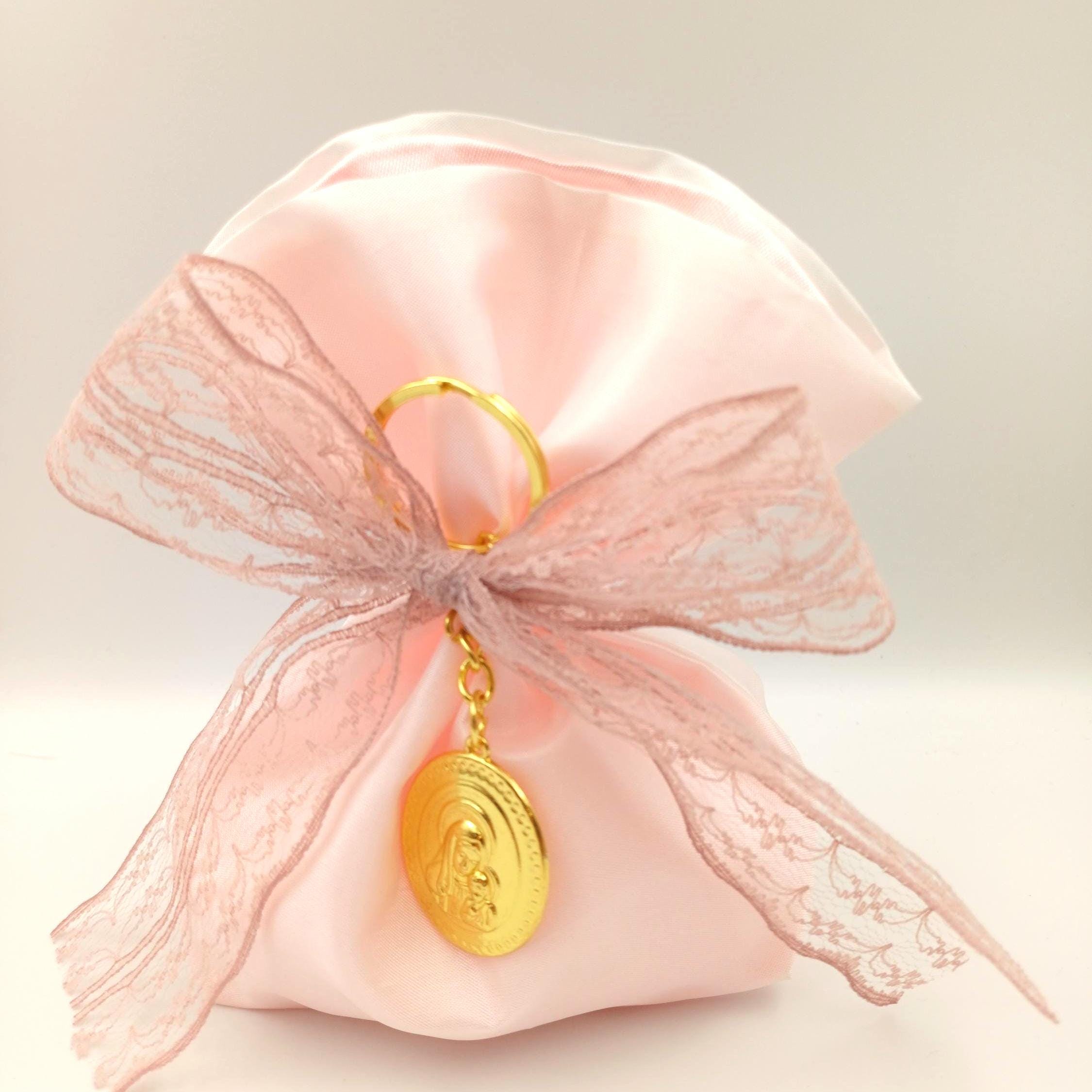 10 pcs, Orthodox icon pink baptism bomboniera, Panagia icon keychain,Girl baptism, Koufeta, baptism favors,Koufeta ,Christening favors