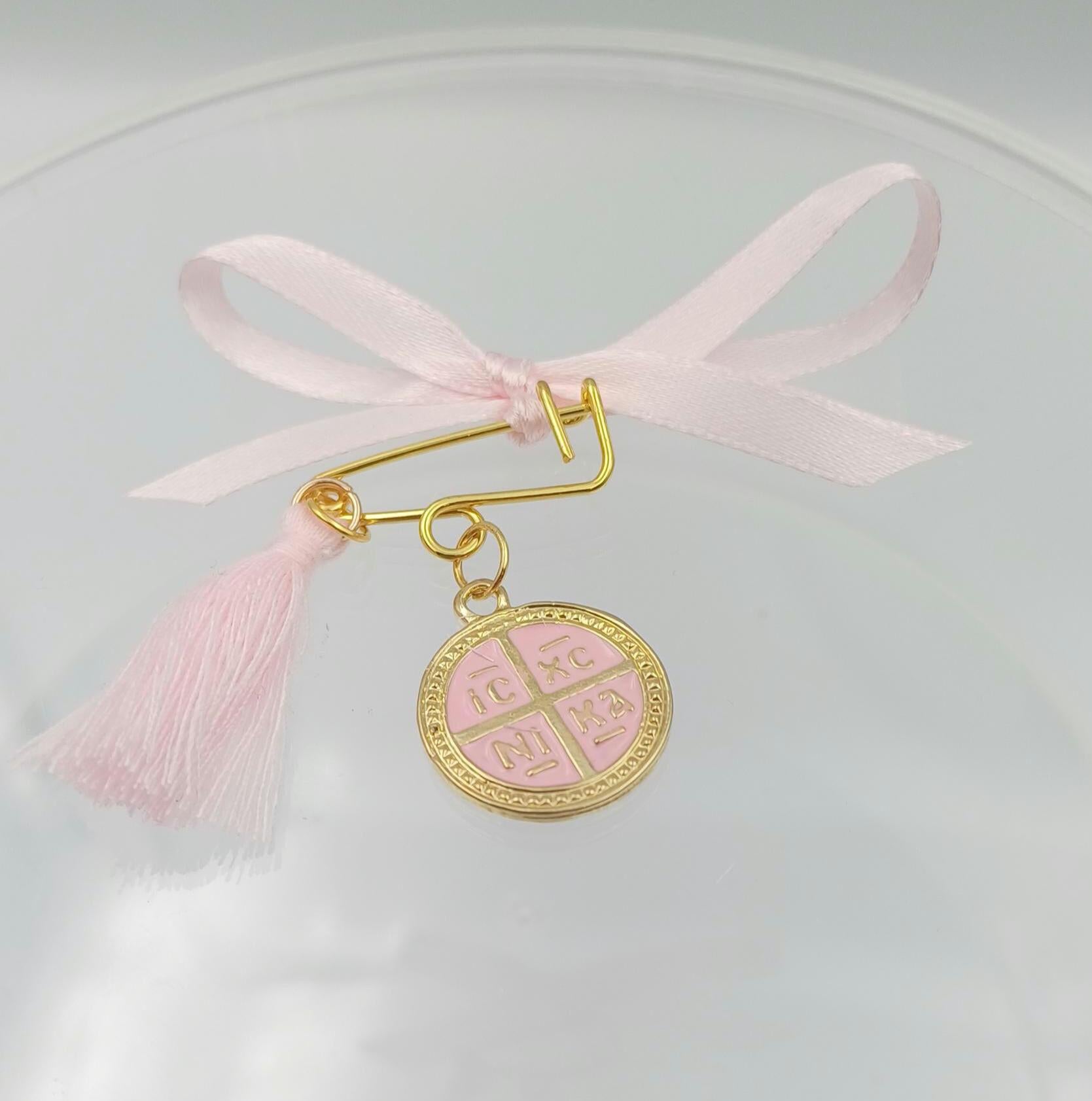 10 pcs,Baptism Martyrika for girl,Safety pins  Greek Orthodox baptism favor Christening Martirika cross favors, Witness pins,Religious favor