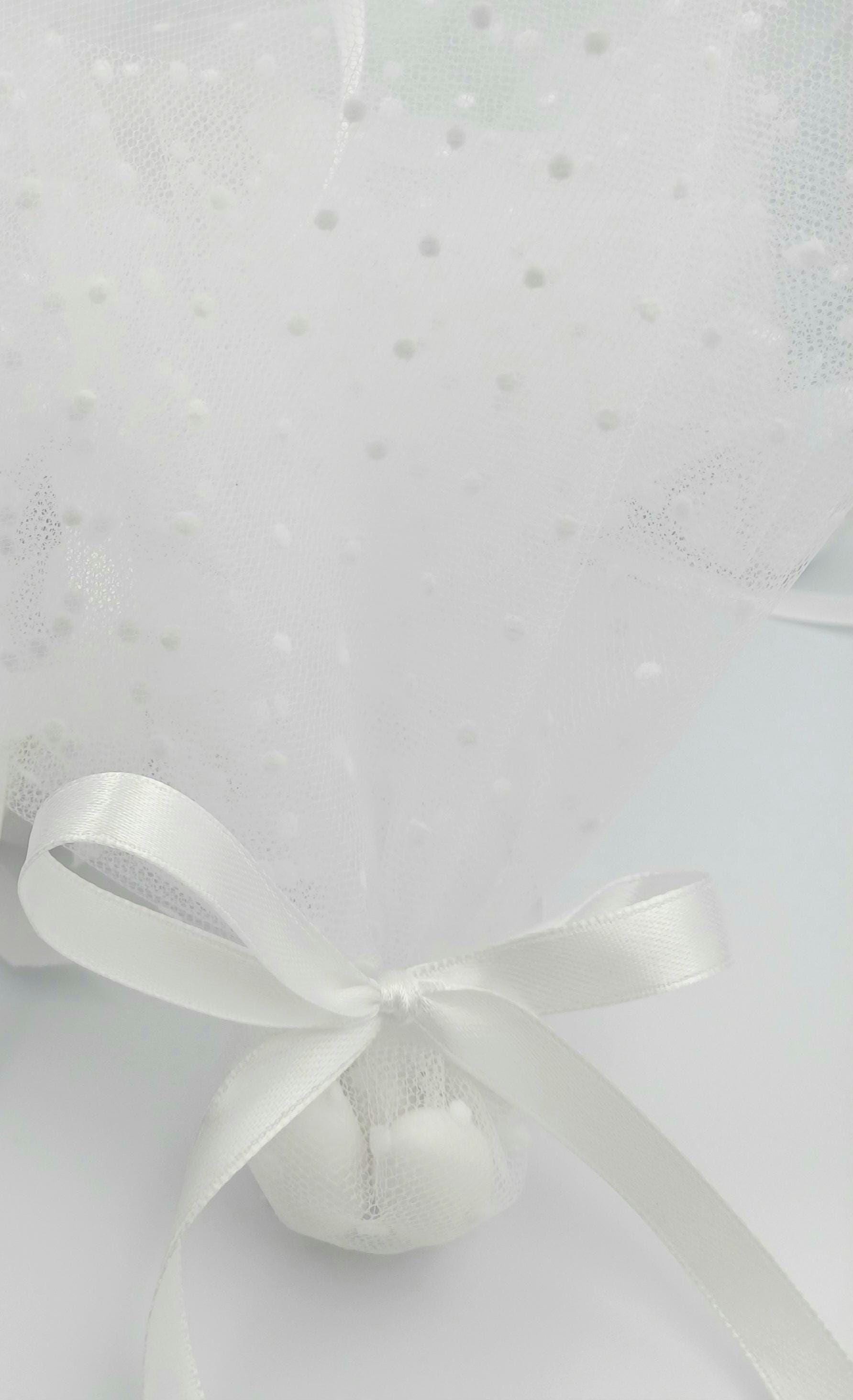 Wedding favor Tulle Almond candy bags, Orthodox Greek traditional Bombonieres  Greek baptism jordan almond koufeta, bridal shower, 20 pcs.
