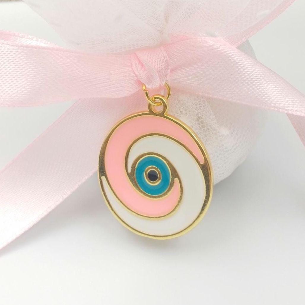 Baptism favors, orthodox Pink Evil eye favors bomboniera jordan almonds koufeta ,mi bautizo confetti,first communion , baby shower 10 pcs.