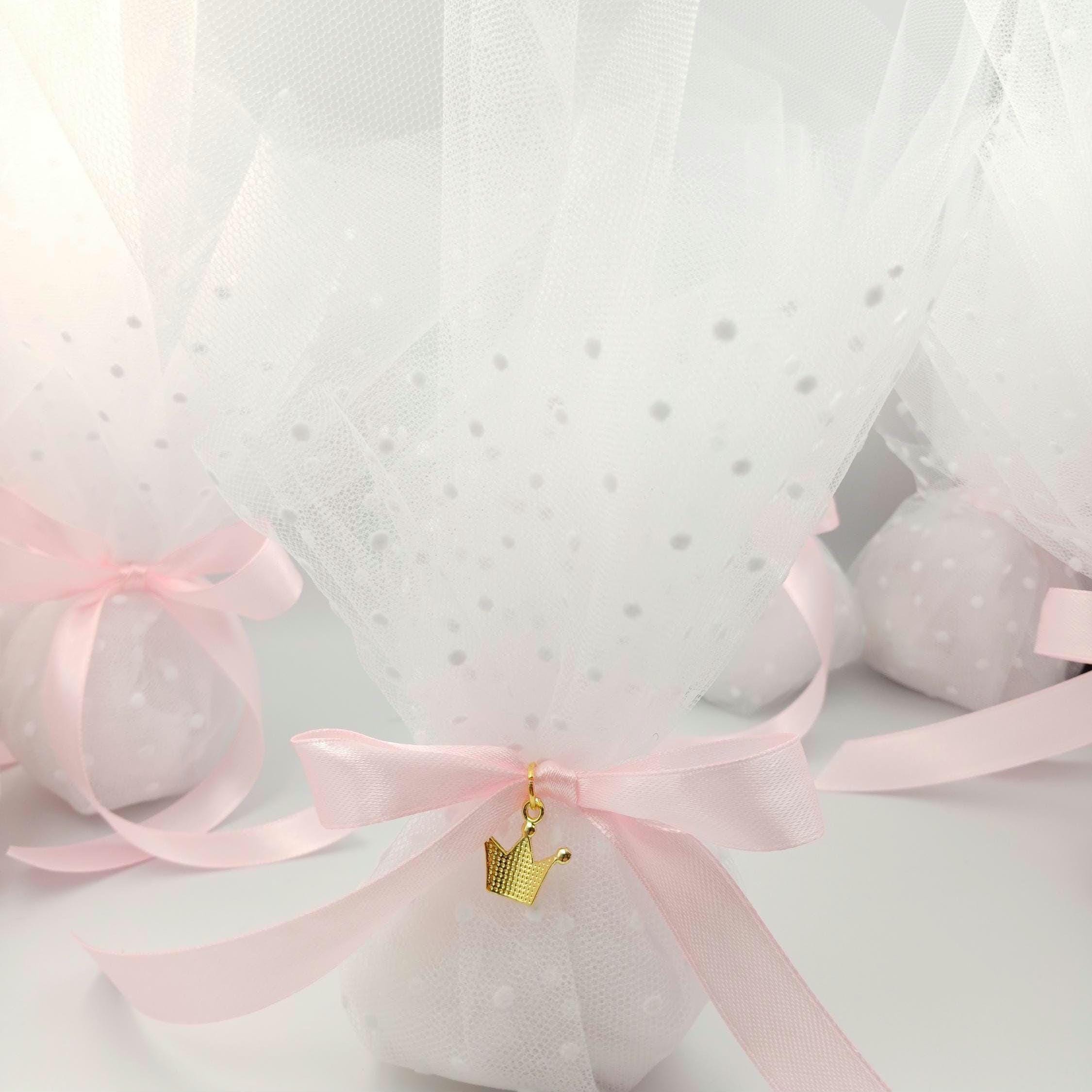 Greek Baptism favors,princess themed traditional tulle bombonieres koufeta ,mi bautizo ,first communion, Italian Bomboniere ,10 pcs.