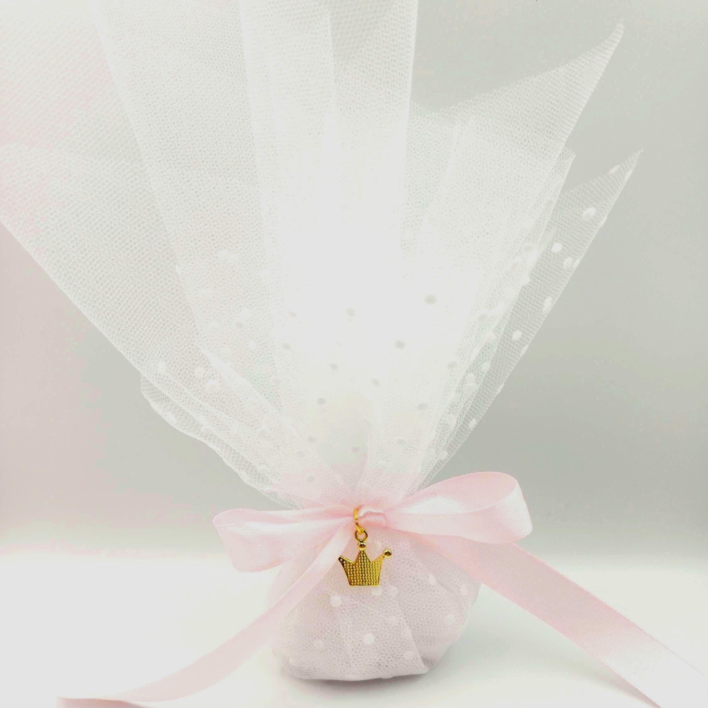 Greek Baptism favors,princess themed traditional tulle bombonieres koufeta ,mi bautizo ,first communion, Italian Bomboniere ,10 pcs.