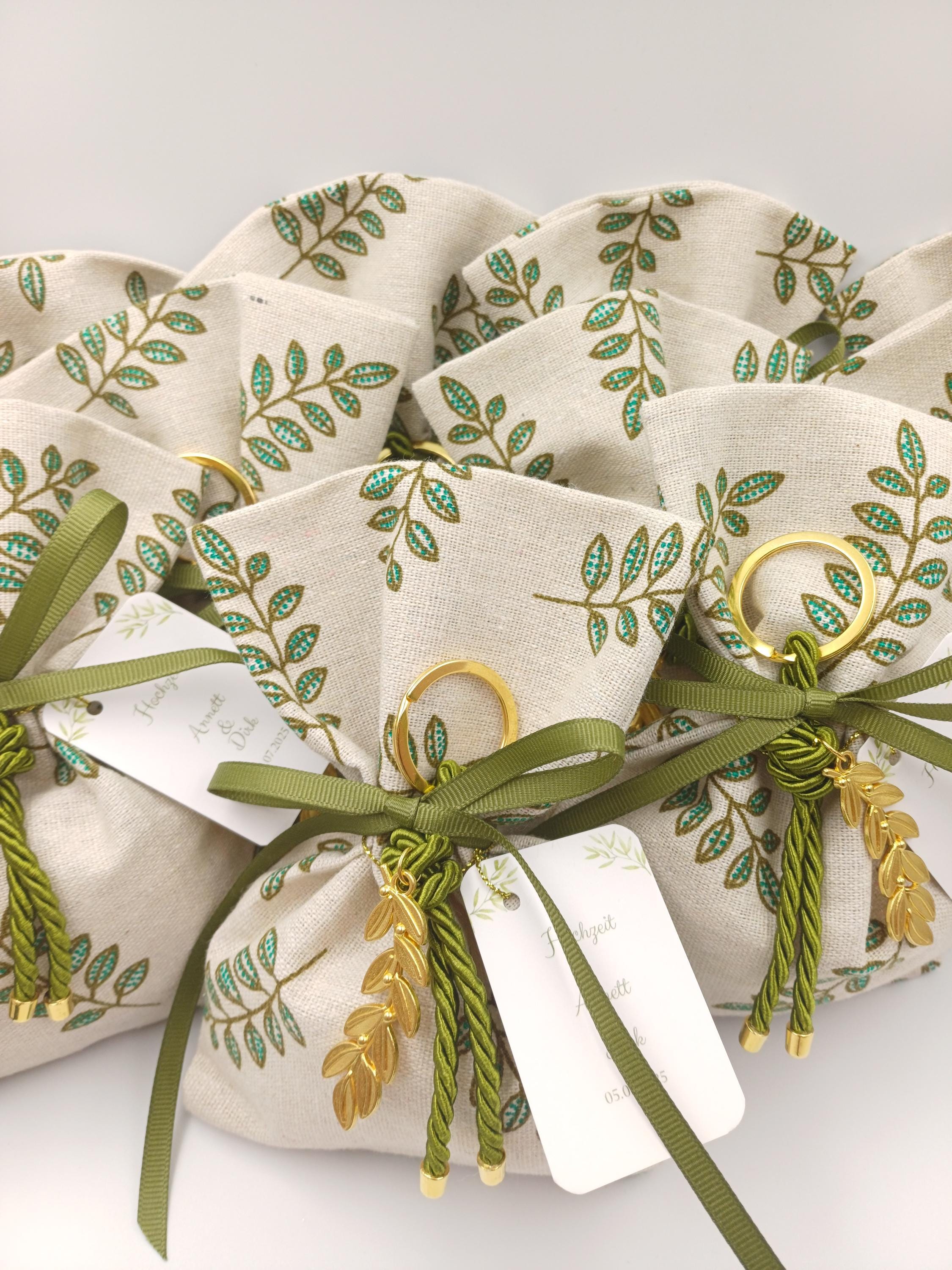 Personalized Olive Wedding Favors Olive branch Bombonieres Koufeta Gifts for Guests almond candy bags Greek baptism favors 10 pcs