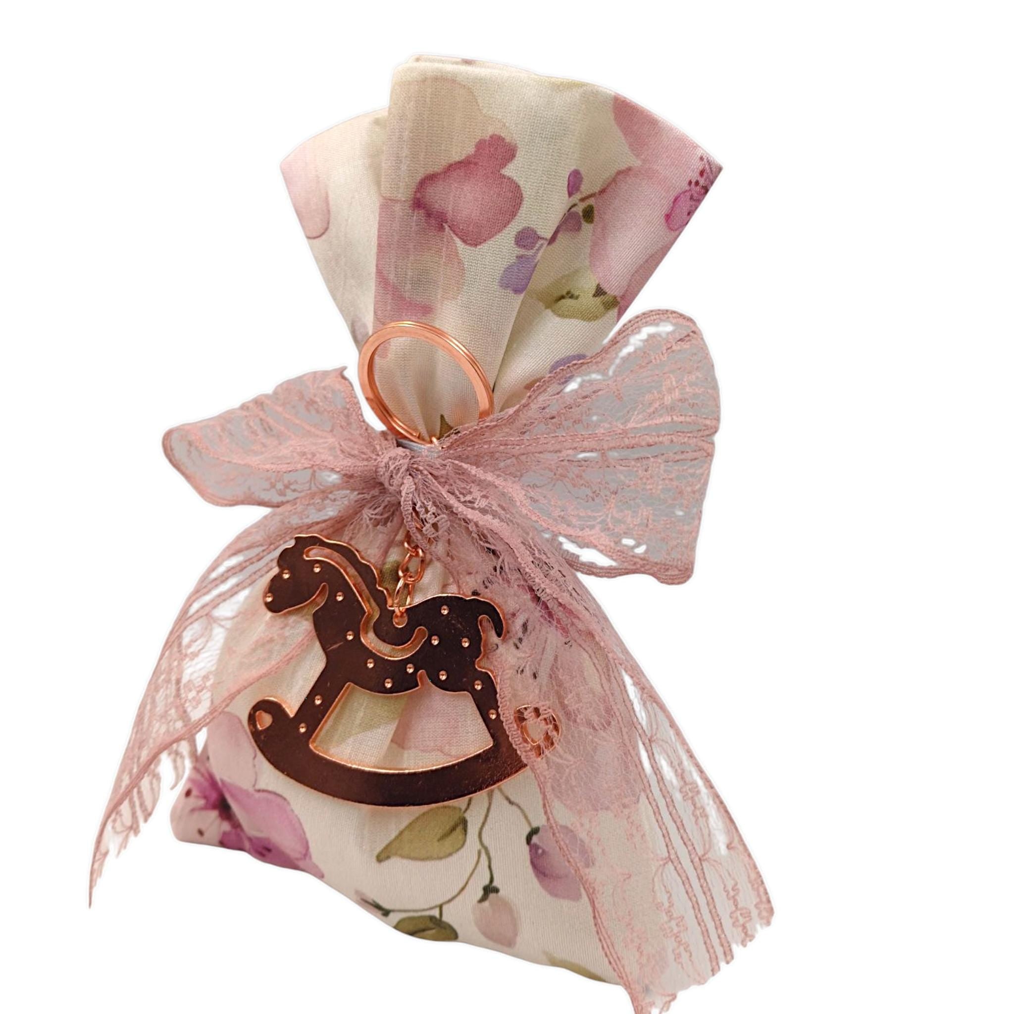 Floral Baptism favors  Greek Orthodox baptism boubounieres ,Communion gifts sugared Almond candy satin pouches , koufeta bags ,10 pcs.