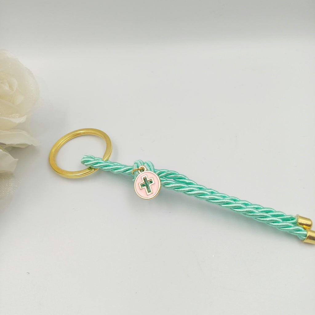 Baptism favors sage green cross keychain Martyrika , Communion favors ,Greek Orthodox Witness favor first communion gifts mi bautizo ,10 pcs