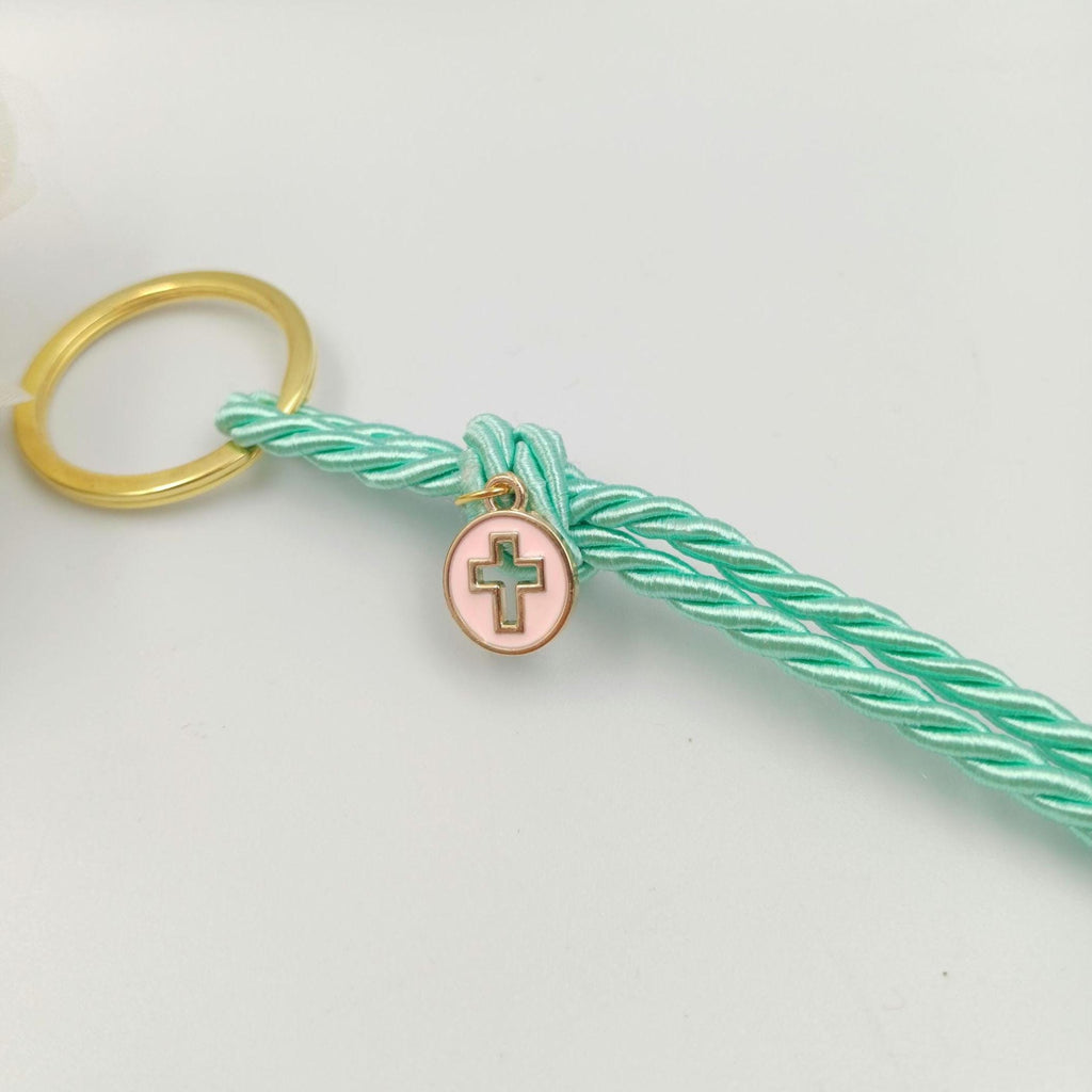 Baptism favors sage green cross keychain Martyrika , Communion favors ,Greek Orthodox Witness favor first communion gifts mi bautizo ,10 pcs