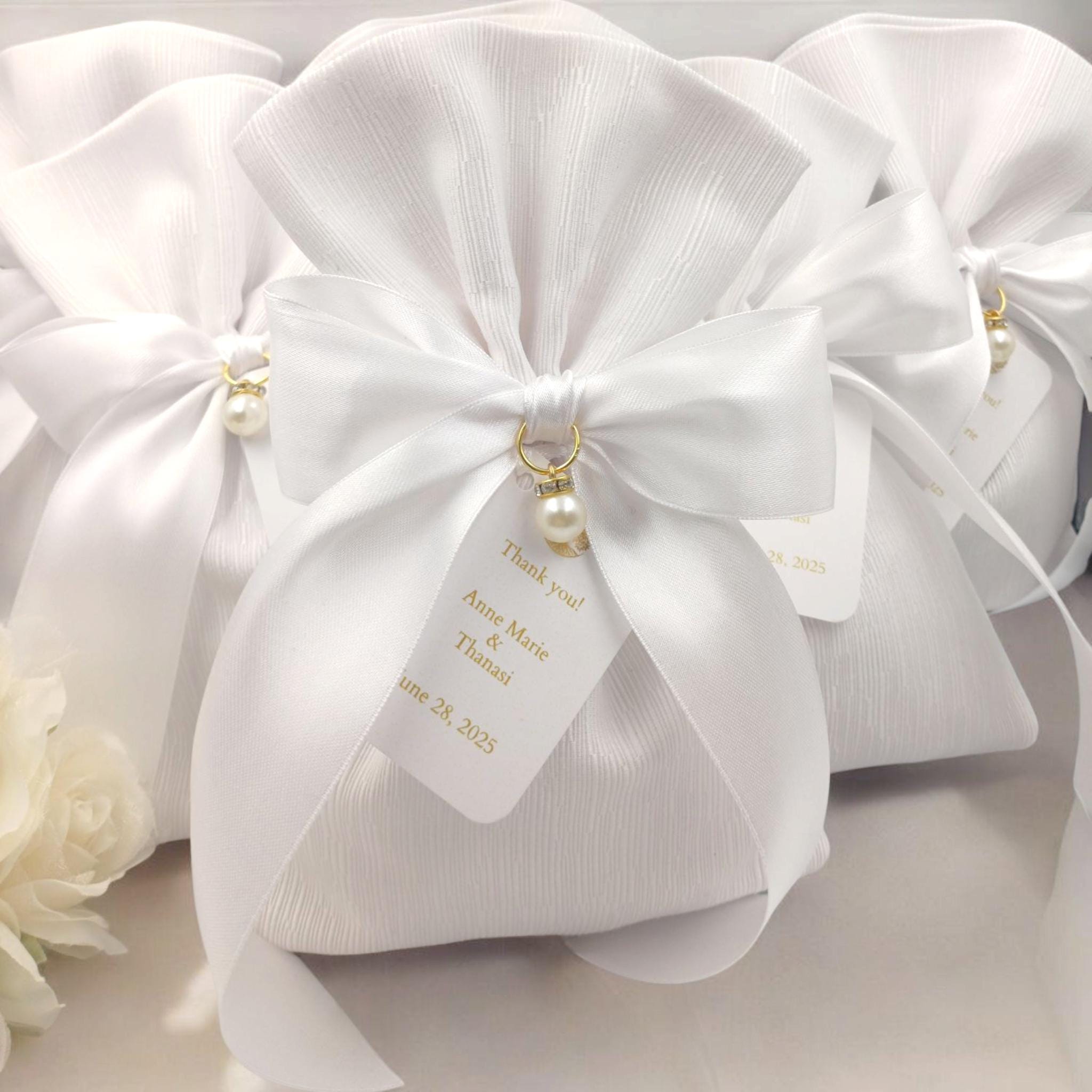 Luxury White Pearl Wedding Favor, White pearl favors, Greek wedding, Orthodox wedding, Koufeta bag,,bridal shower Bomboniere, Koufeta,10pcs