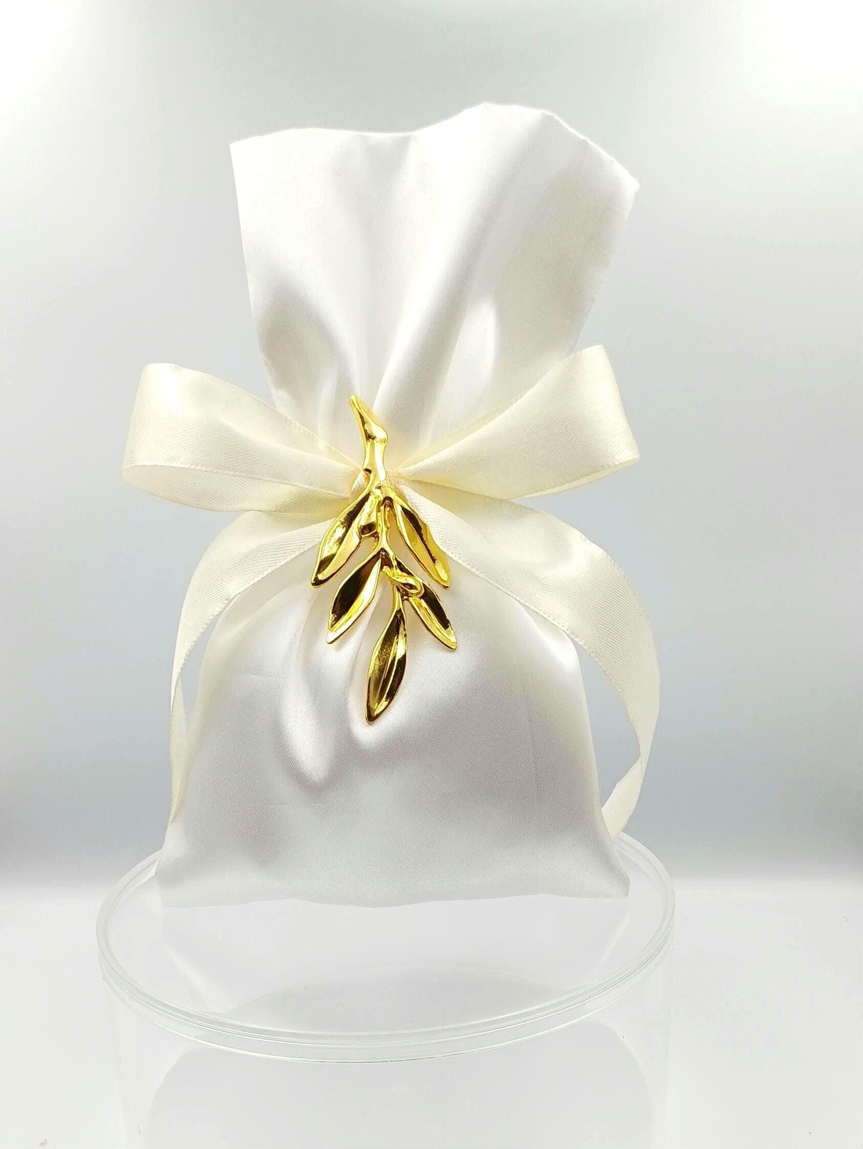 10 pcs,  Greek wedding  bombonieres ,Luxury Wedding Favor, Olive branch favors, Orthodox wedding, Koufeta, Bomboniere,Olive favor bags.