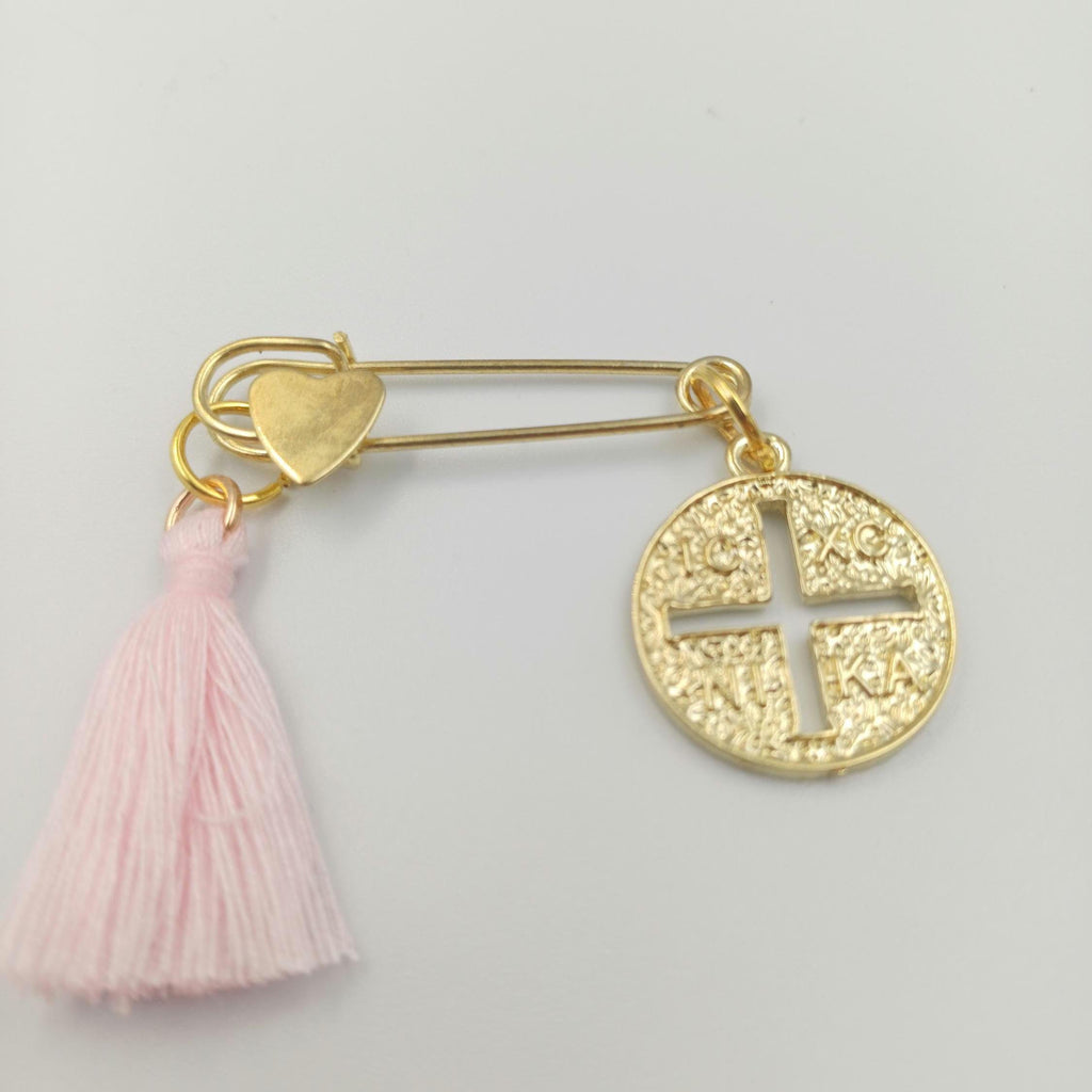 10 pcs, Martyrika Safe pins Baptism,Greek Orthodox byzantine cross ICXCNIKA  Christening Martirika cross favors,Witness pins,First communion