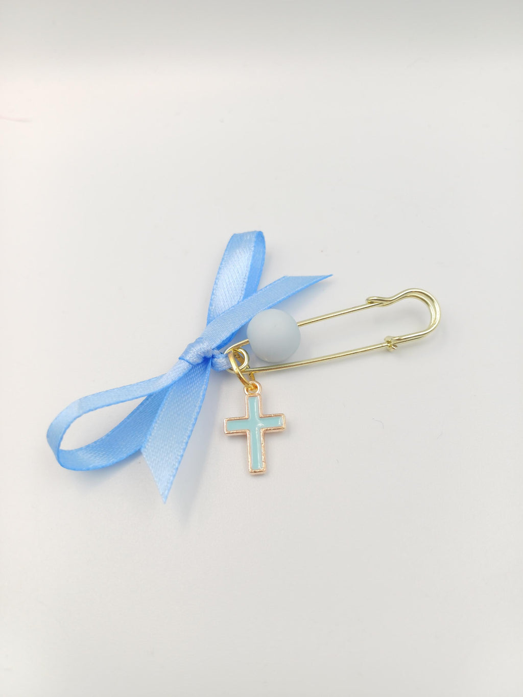 10 pcs, Greek Baptism enamel cross Martyrika safe pins, Boy baptism Witness favors pins, Baby shower , First Communion favors,Tyrcoise cross