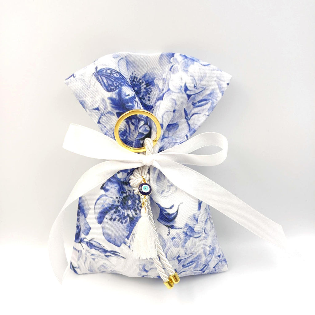Floral wedding  favors  Greek baptism boubounieres evil eye Orthodox giveaway gifts sugared Almond candy pouches , koufeta bags ,10 pcs.