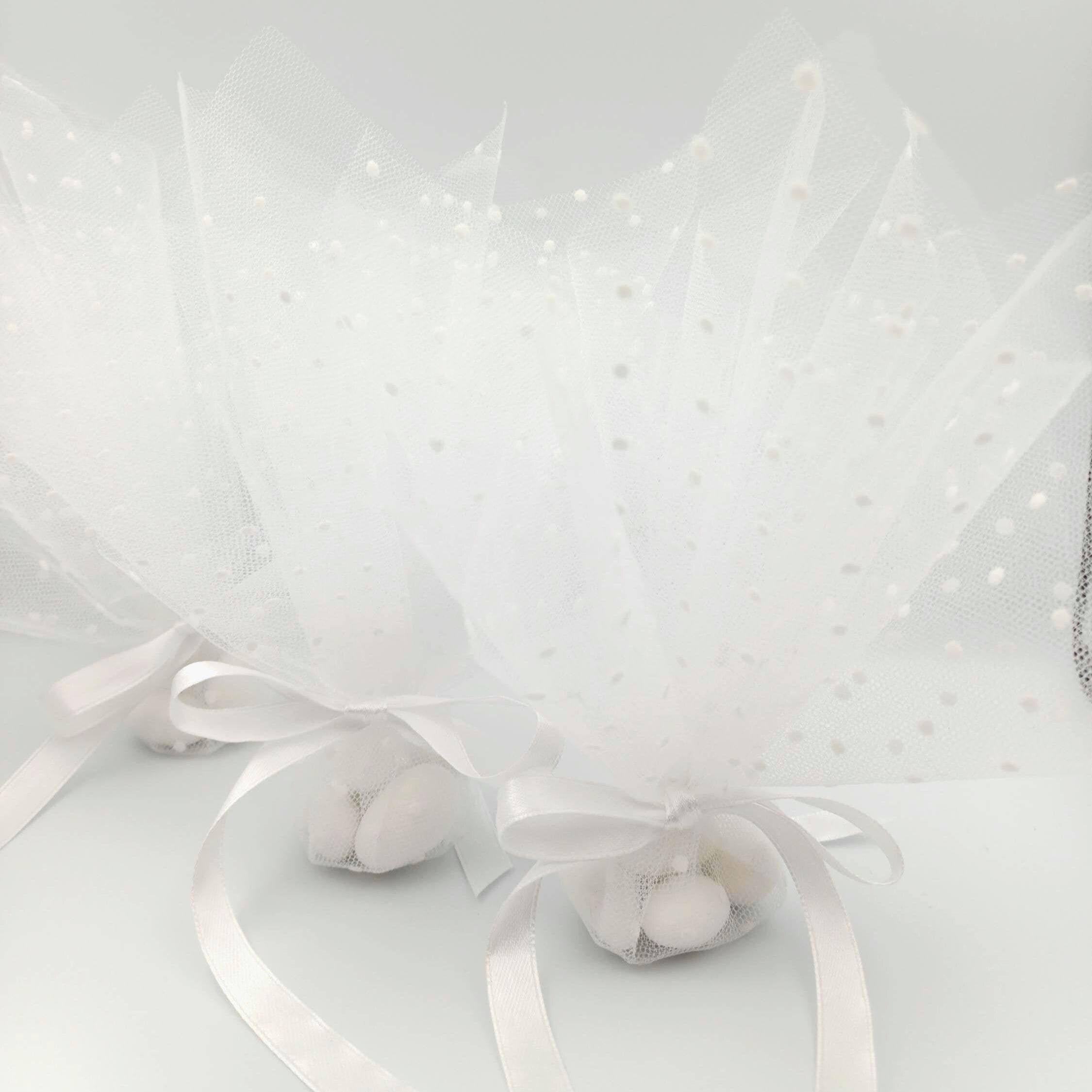 Wedding favor Tulle Almond candy bags, Orthodox Greek traditional Bombonieres  Greek baptism jordan almond koufeta, bridal shower, 20 pcs.