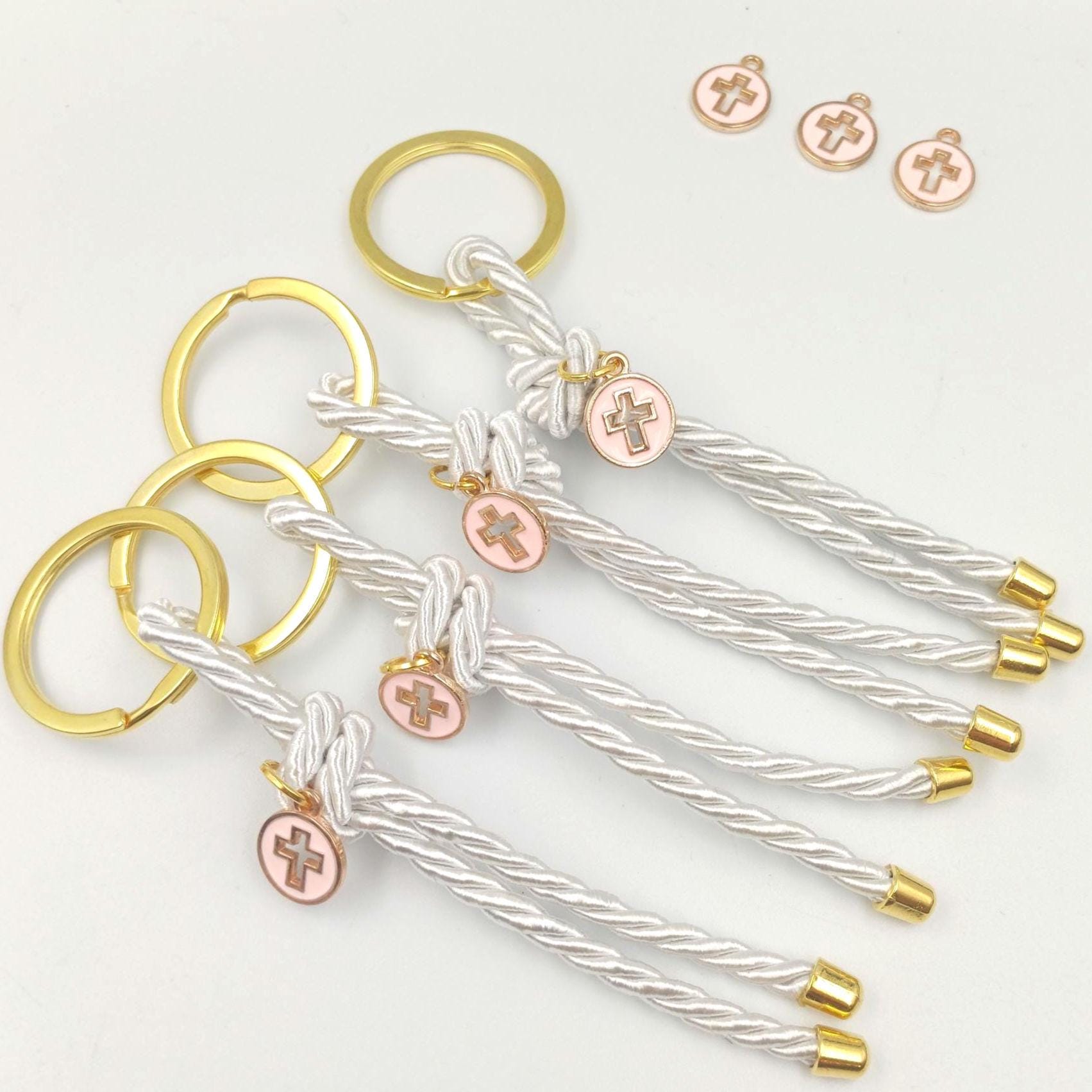 Baptism favors pink cross keychain Martyrika , Communion favors ,Greek Orthodox Witness favor first communion mi bautizo gifts,10 pcs.