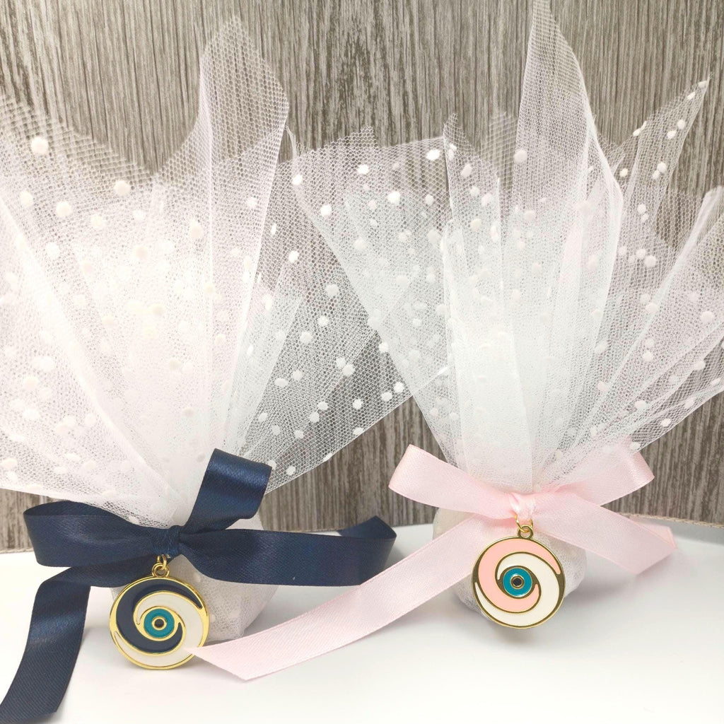 Baptism favors, orthodox Pink Evil eye favors bomboniera jordan almonds koufeta ,mi bautizo confetti,first communion , baby shower 10 pcs.