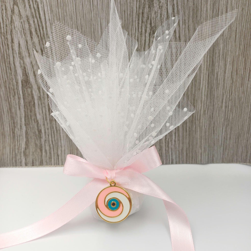 Baptism favors, orthodox Pink Evil eye favors bomboniera jordan almonds koufeta ,mi bautizo confetti,first communion , baby shower 10 pcs.