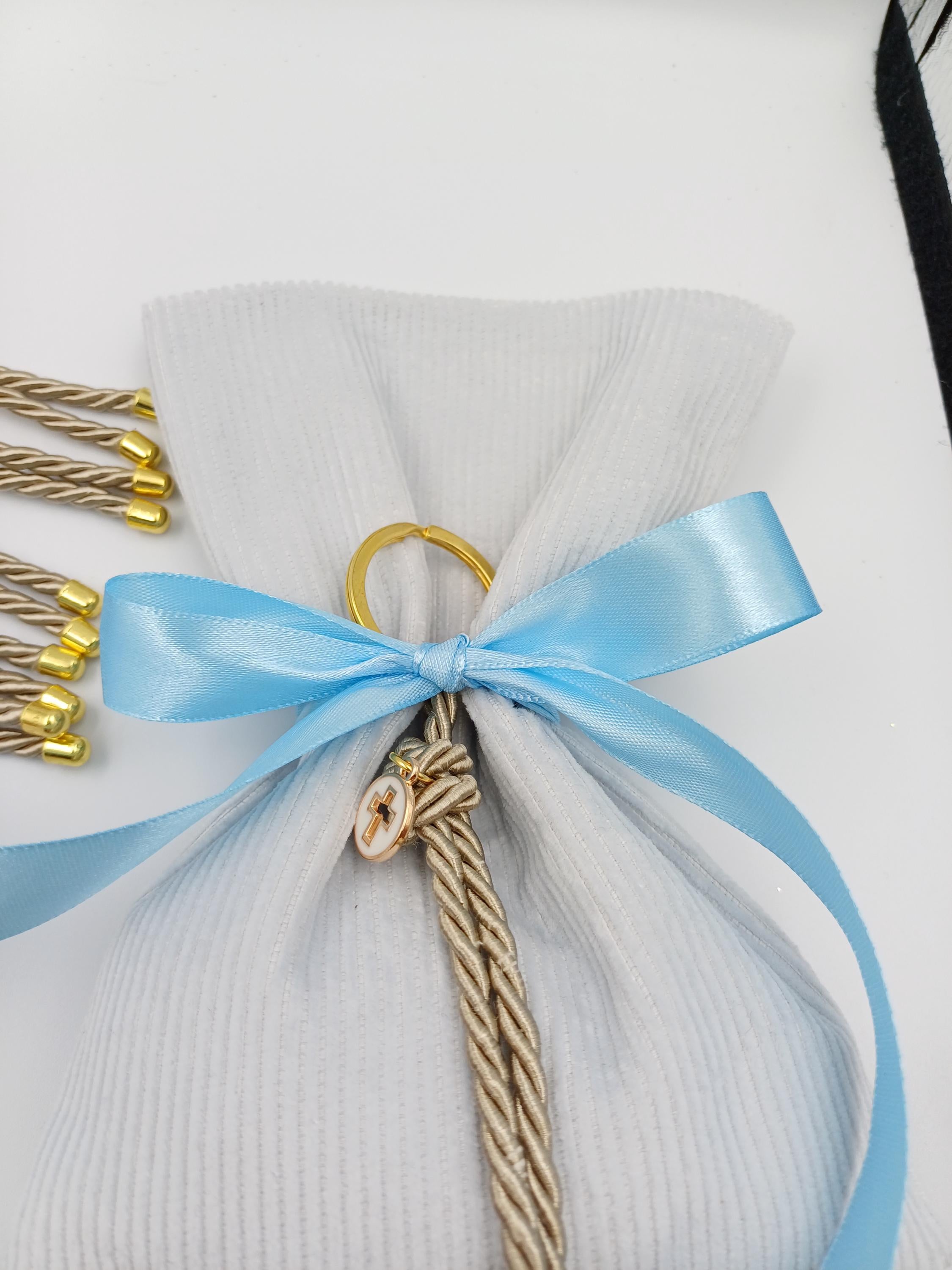 10 pcs, Greek baptism boubounieres, Christening Baptism Favors -Cross Martyrika Keychain Gifts for guests  -Baptism Favors bags-koufeta