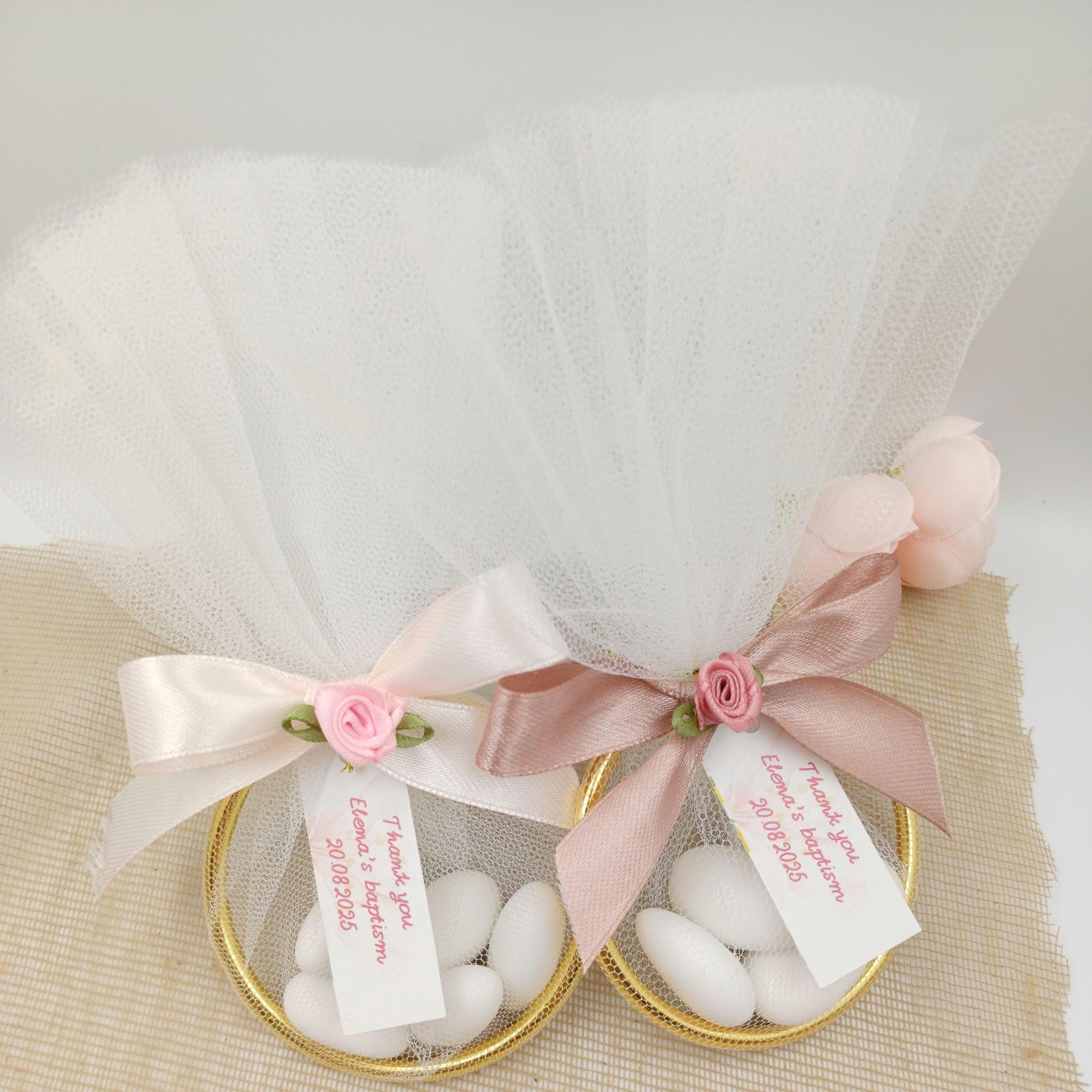Personalized Baptism bombonieres Wedding Favors Almond Candy -Engagement ring Favors -Greek bombonieres - Christening gifts Koufeta-10 pcs