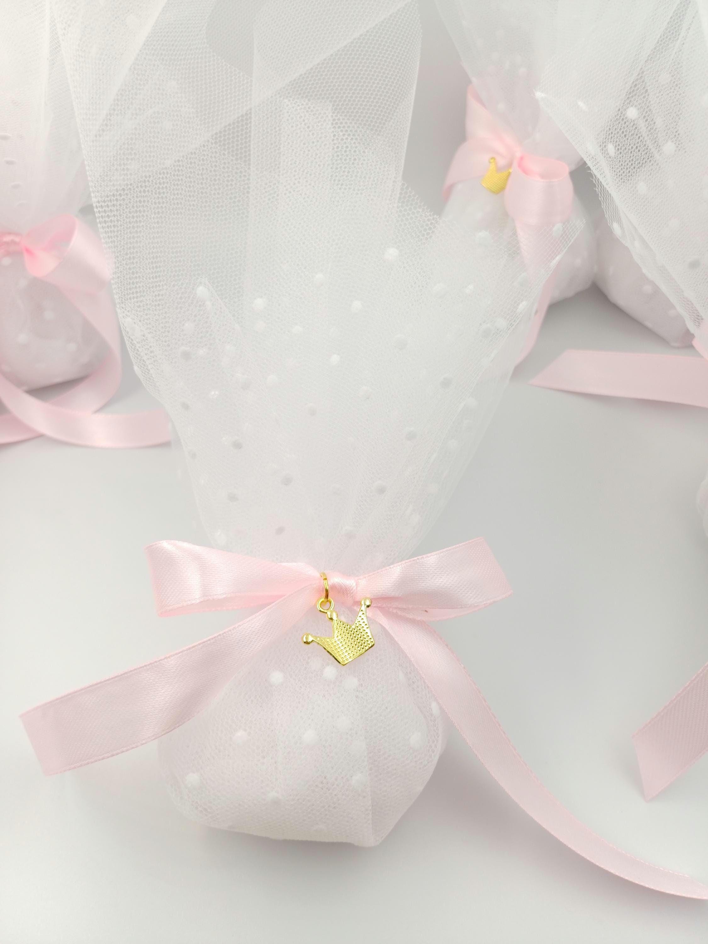 Greek Baptism favors,princess themed traditional tulle bombonieres koufeta ,mi bautizo ,first communion, Italian Bomboniere ,10 pcs.