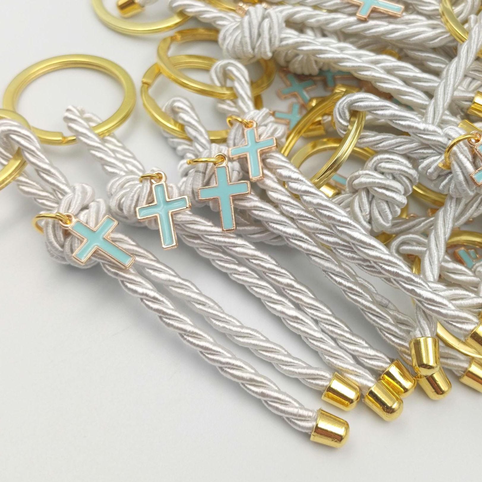 10 pcs,Baptism Party favors Blue Cross keychain favors ,Martirika Greek Orthodox baptismWitness giveaway first communion favors baby shower.