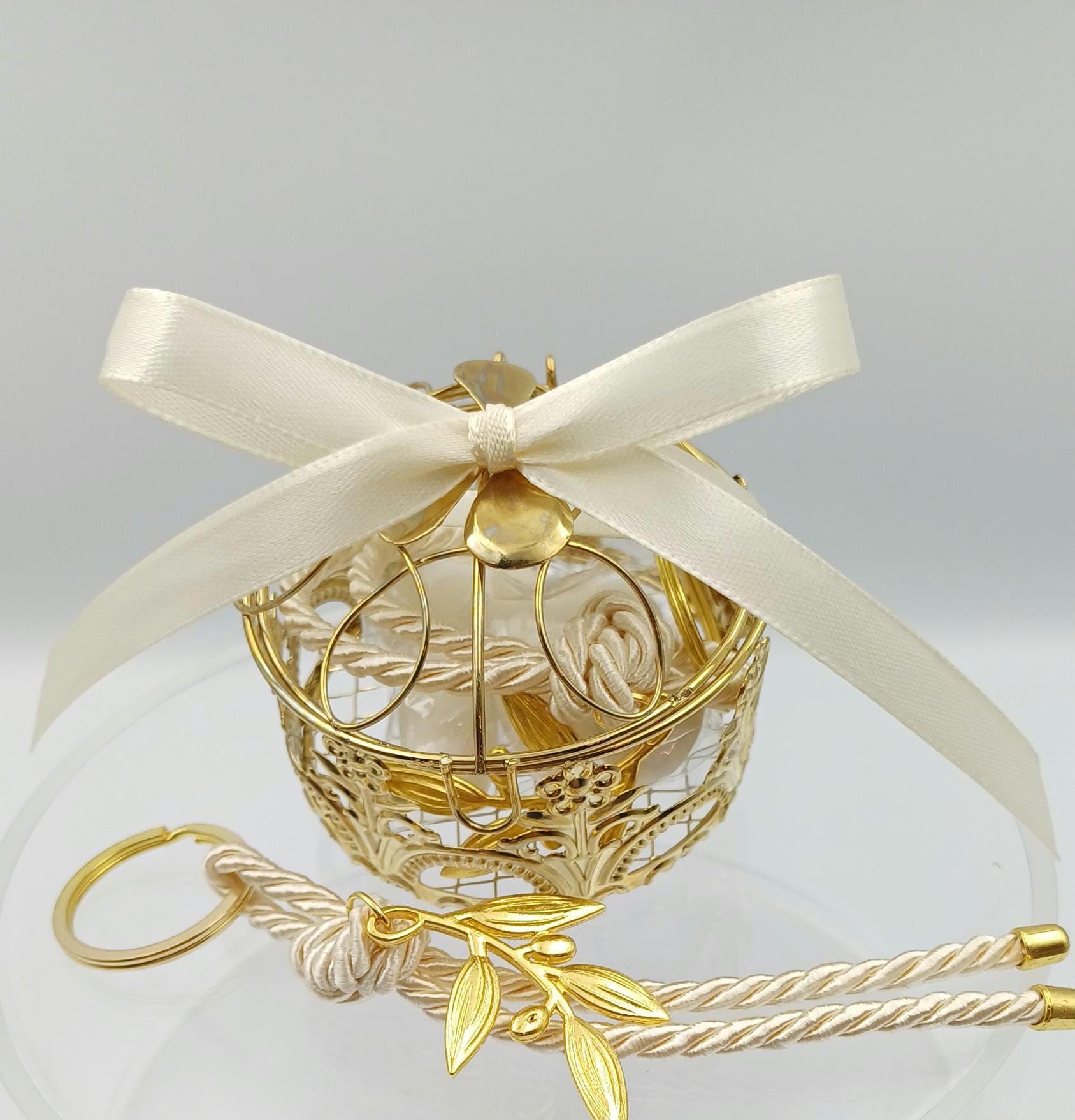 10 pcs Wedding Favors for Guests, Metallic Gold Jewerly Favor Box, Baby Shower Favor, Bridal Shower Favor,Greek bobonieres.