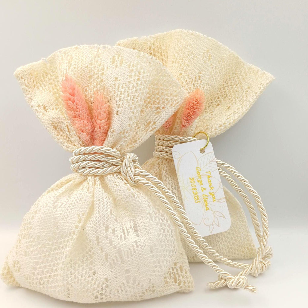 Lace favor Bags Personalized Wedding Favors,Greek bombonieres koufeta, Bridal shower favors , Almond candy gift Engagement favor, 10 pcs
