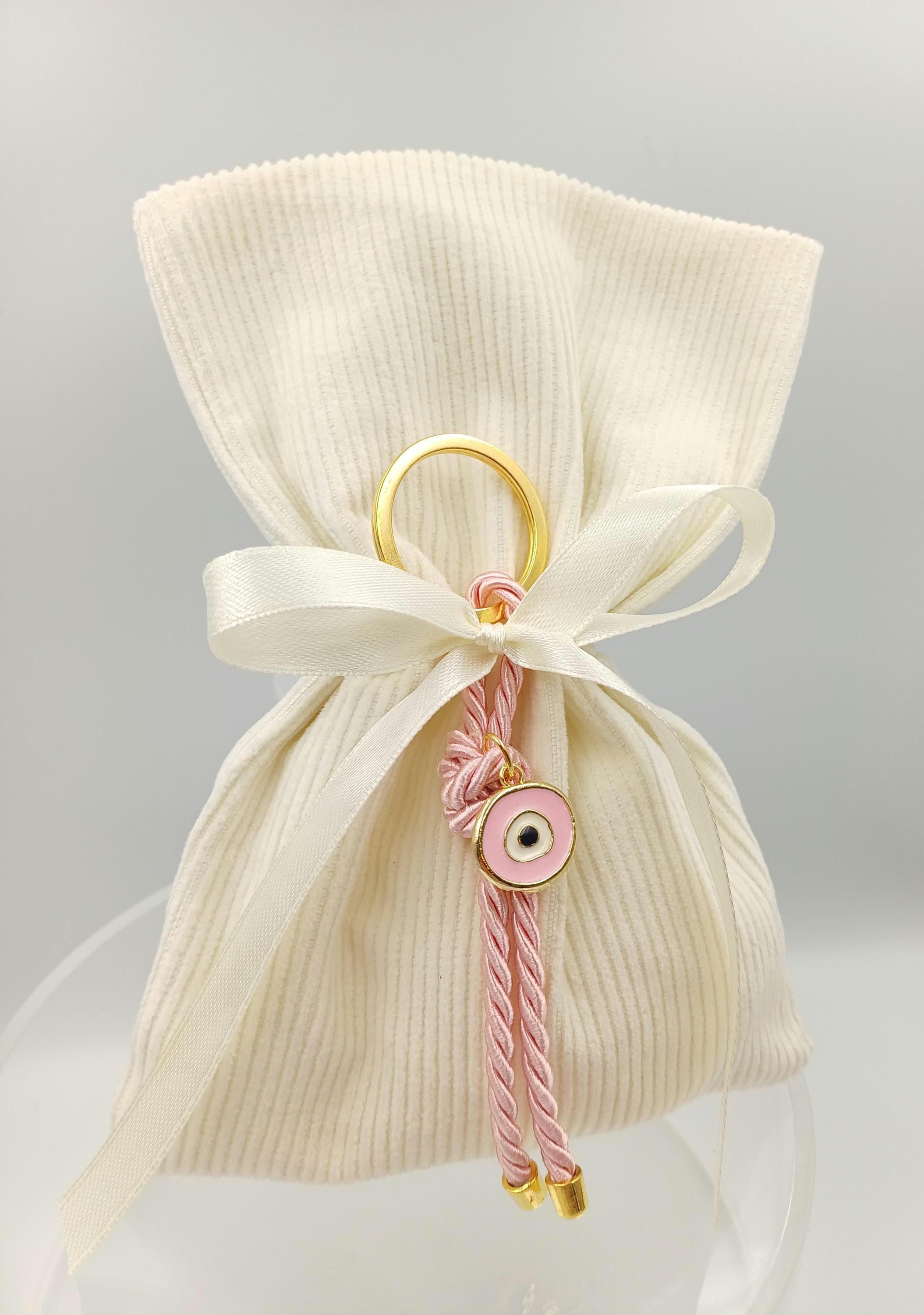 10 pcs, Greek baptism bomboniera-Evil eye  Keychain-Baptism Favors - Jordan Almonds - Greek Traditions - Baby Shower Gifts-Unique Favor Bags
