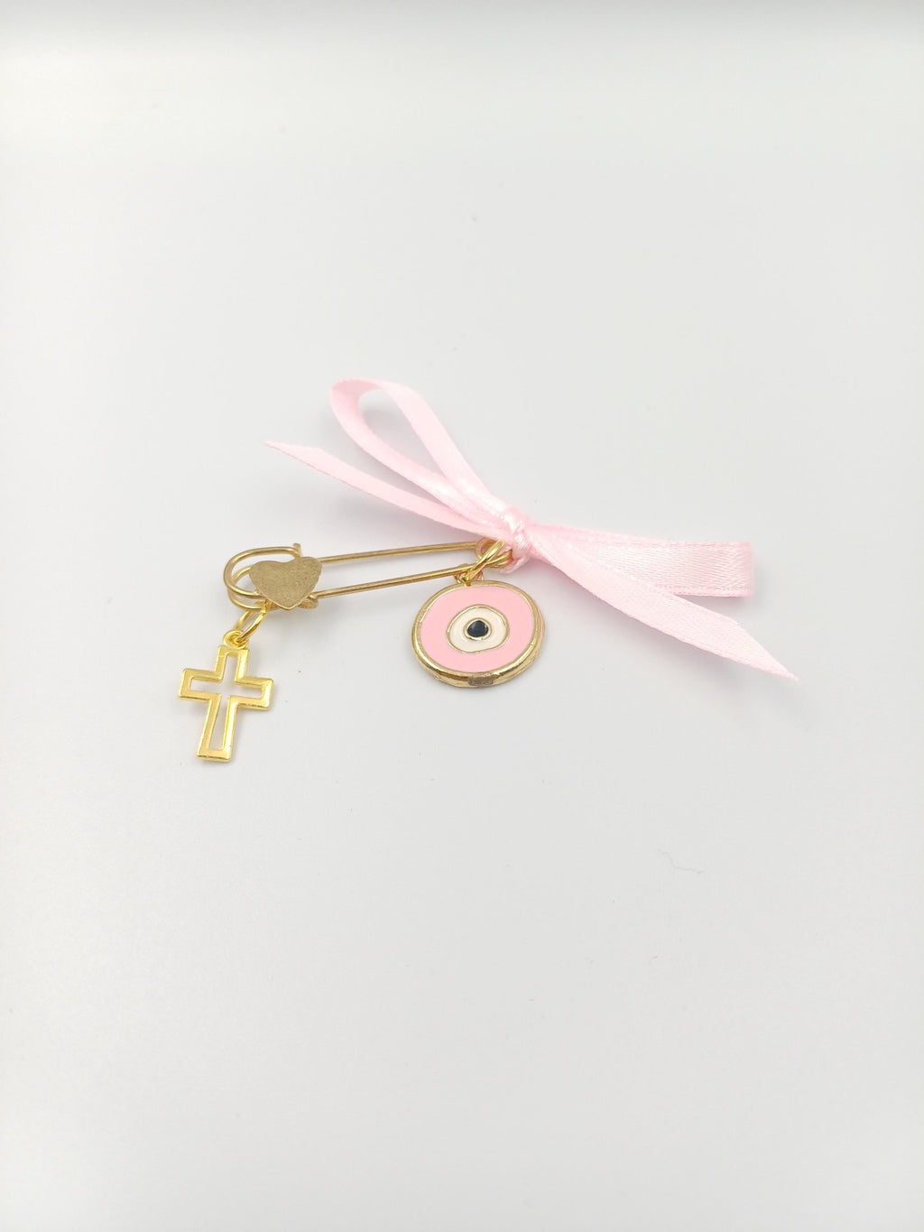 10 pcs, Martyrika safe pins, Girl baptism, Witness favors pins, Greek Orthodox baptism , Cross pin favors, Martirika evil eye with cross