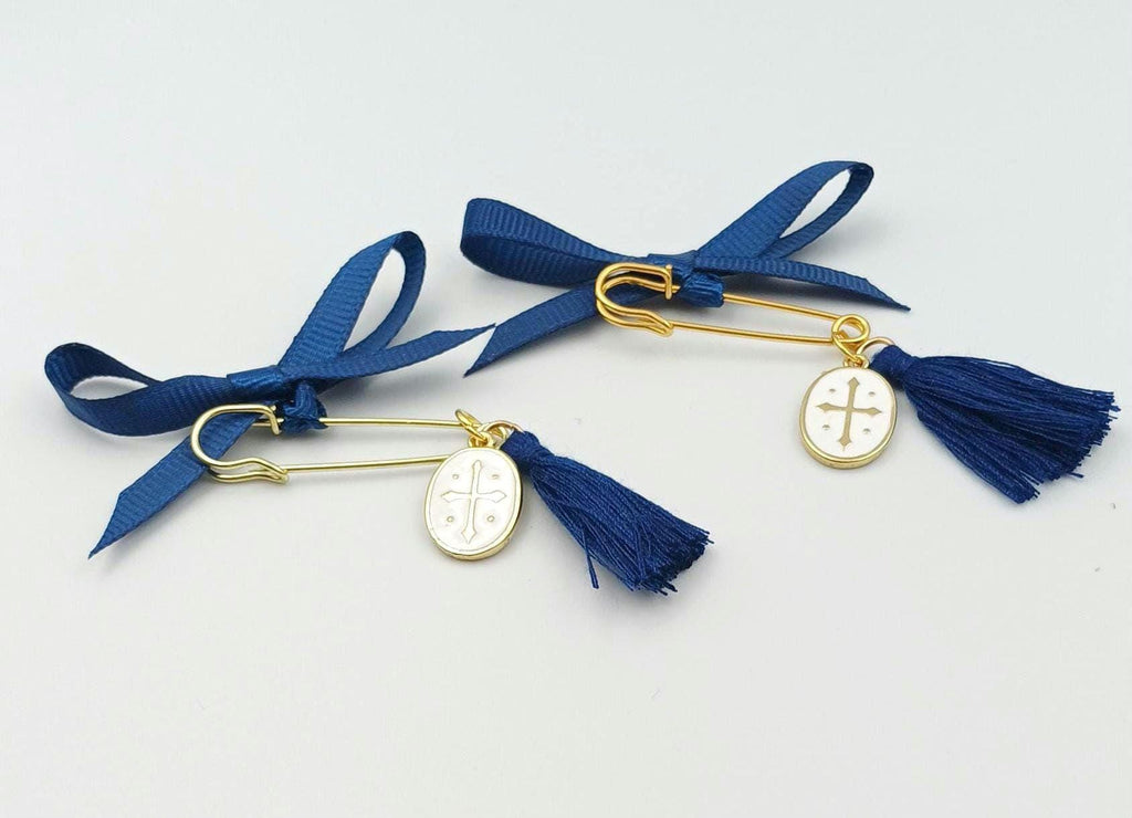 10 pcs,Safety pins Martirika-Greek Baptism, enamel cross martyrika Christening favor-Witness favor gift for guests ,First communion
