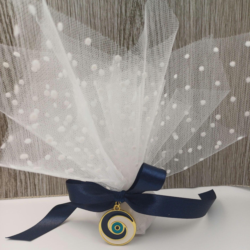 10 pcs,Baptism favors,Greek baptism orthodox tulle bombonieres Evil eye koufeta jordan almonds favors,mi bautizo confetti,first communion.