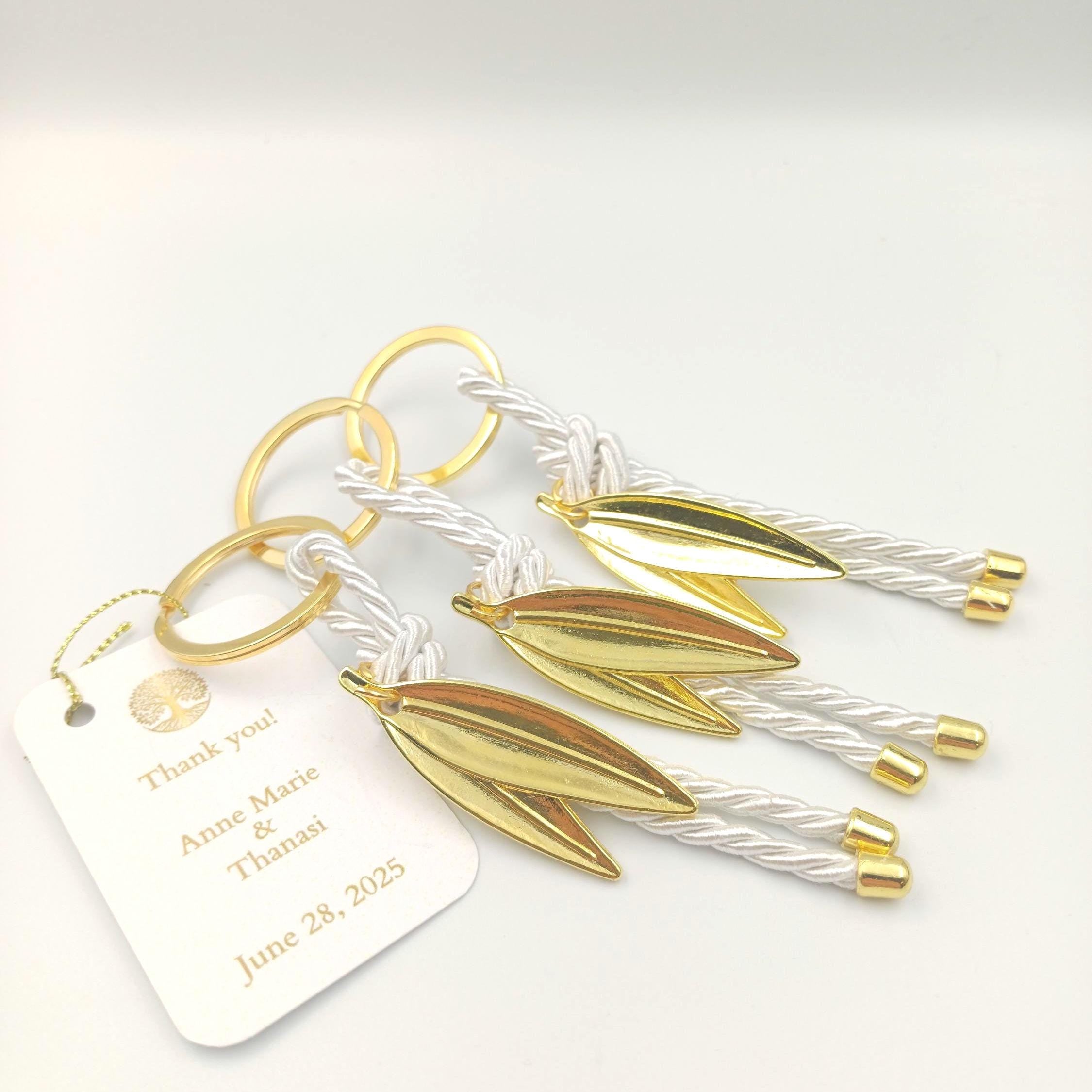 10 pcs, Personalized Baptism favors Martirika Keychain favors with olive branch , Greek Wedding Favors, gift for guests, Communion favors.