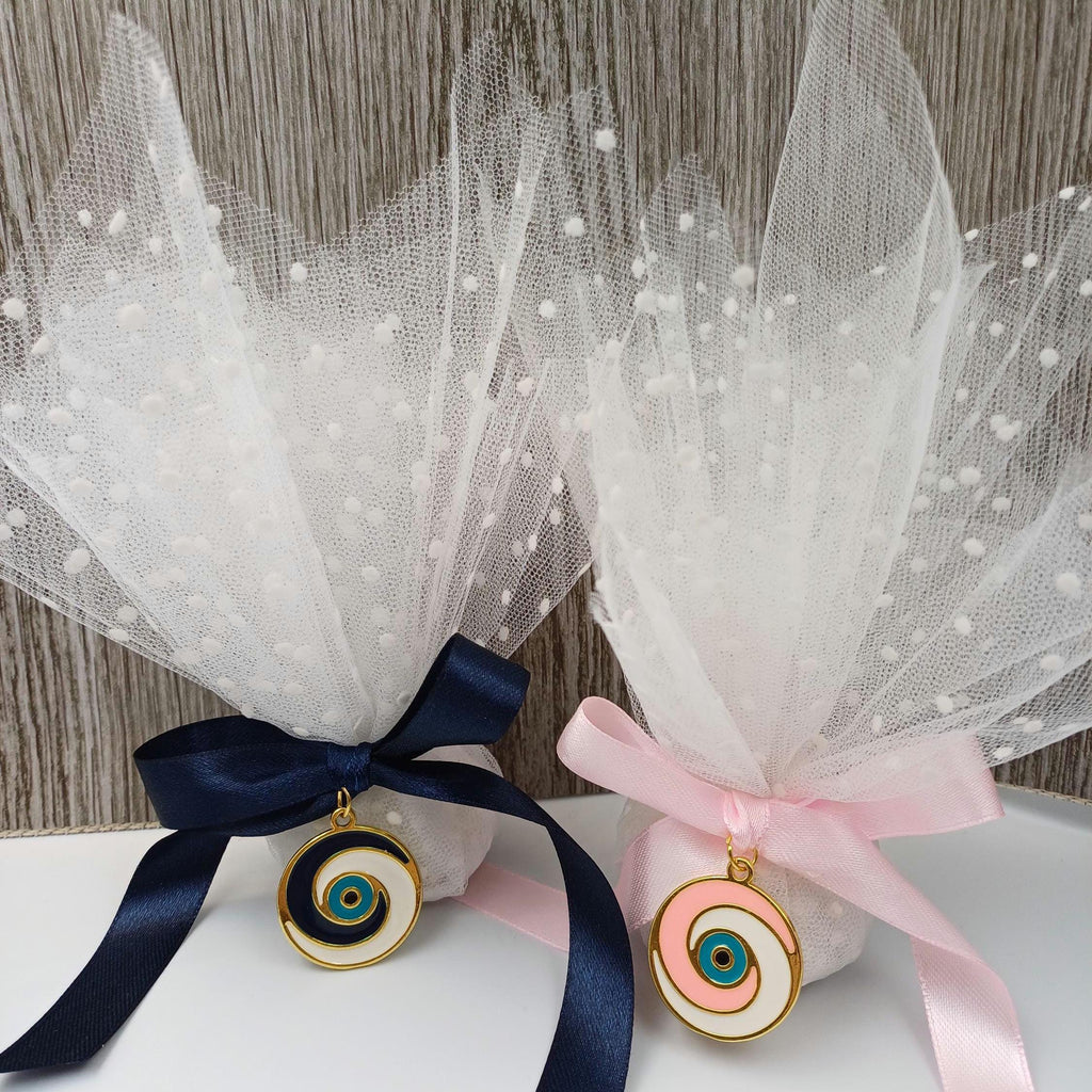 Baptism favors, orthodox Pink Evil eye favors bomboniera jordan almonds koufeta ,mi bautizo confetti,first communion , baby shower 10 pcs.